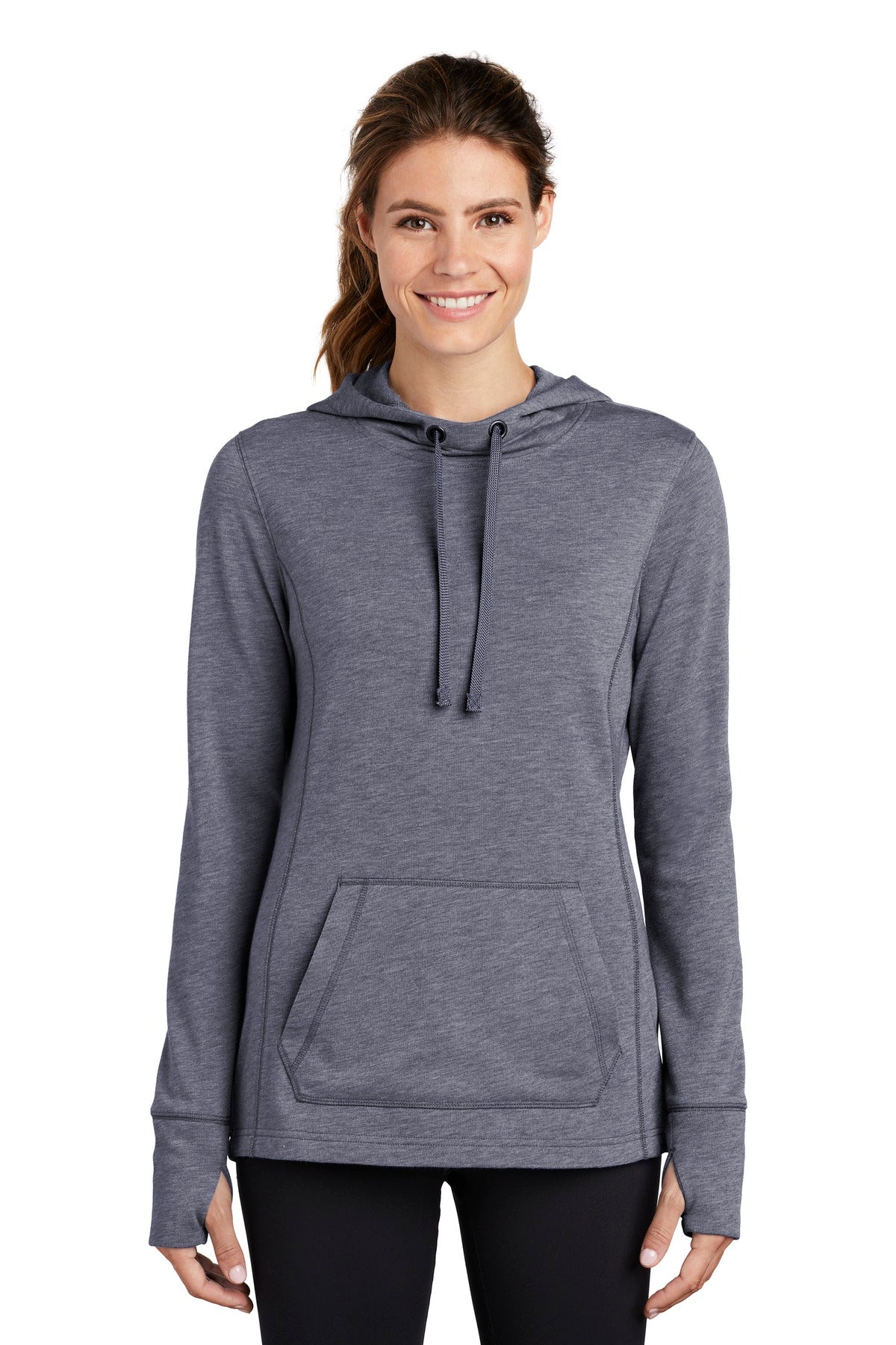 Sport-Tek® Women's PosiCharge® Tri-Blend Wicking Fleece Hooded Pullover