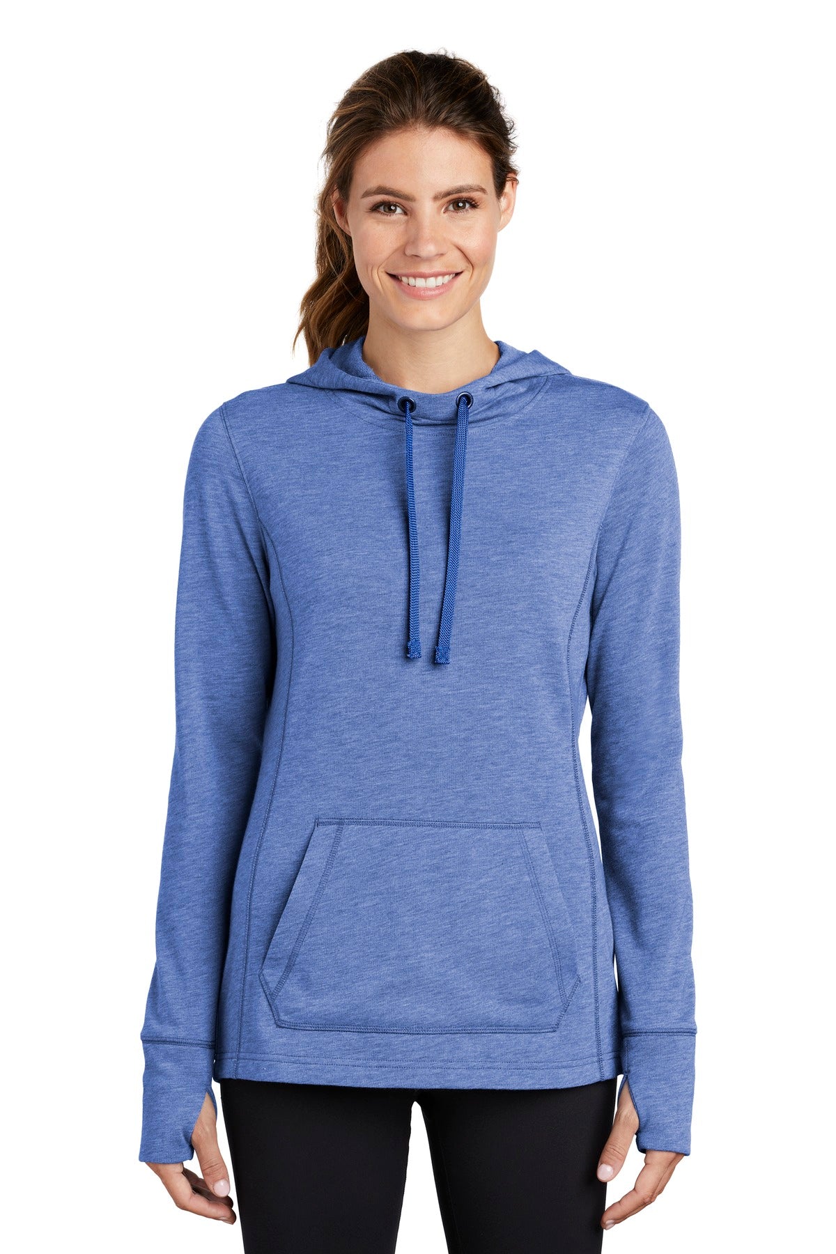 Sport-Tek® Women's PosiCharge® Tri-Blend Wicking Fleece Hooded Pullover