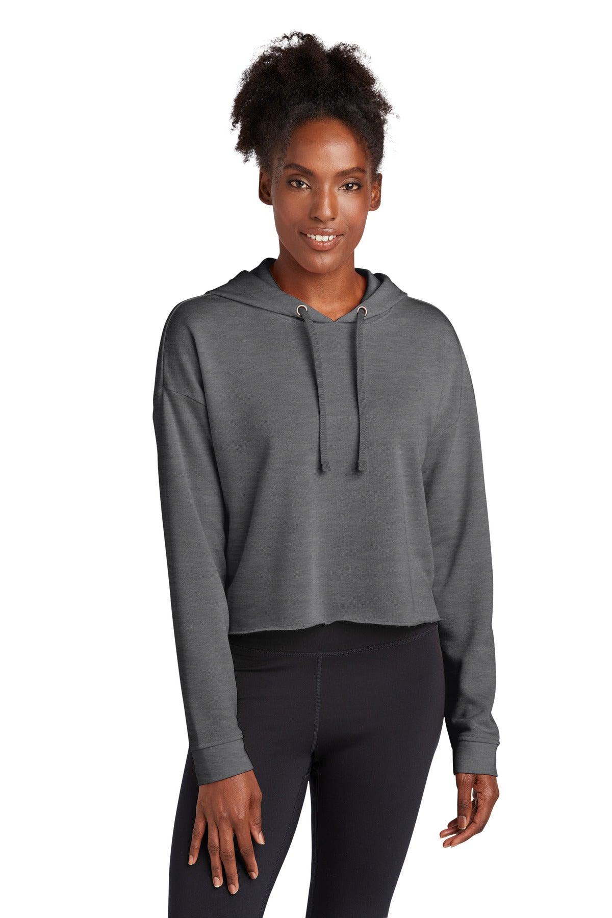 Sport-Tek® Women's PosiCharge® Tri-Blend Wicking Fleece Crop Hooded Pullover