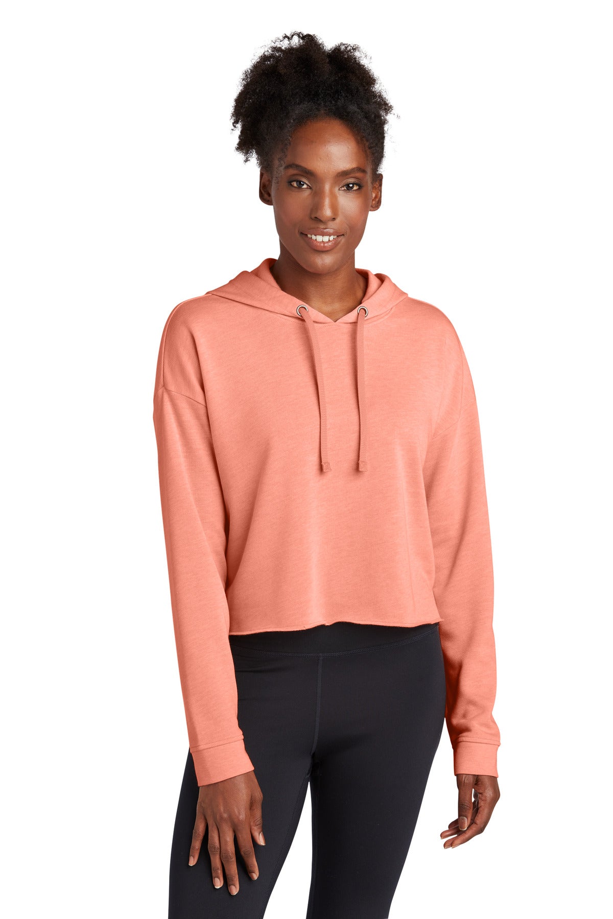 Sport-Tek® Women's PosiCharge® Tri-Blend Wicking Fleece Crop Hooded Pullover