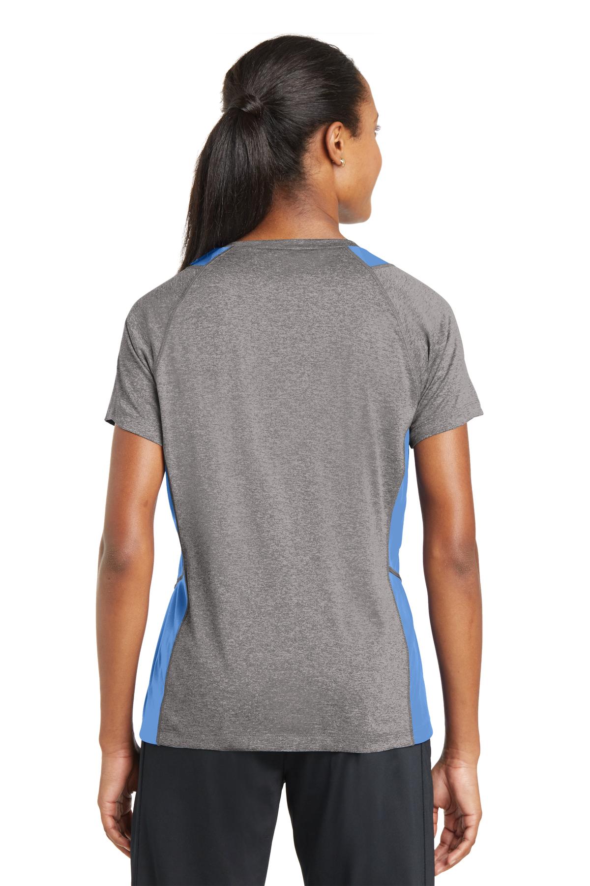 Sport-Tek® Women's Heather Colorblock Contender V-Neck Tee