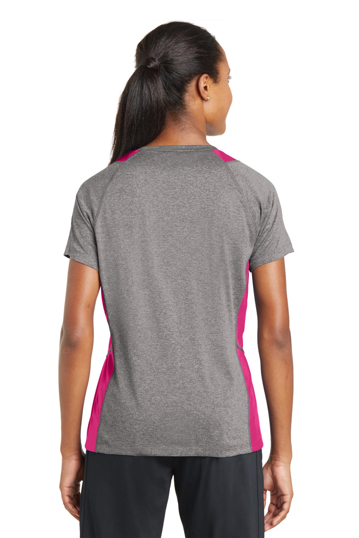 Sport-Tek® Women's Heather Colorblock Contender V-Neck Tee