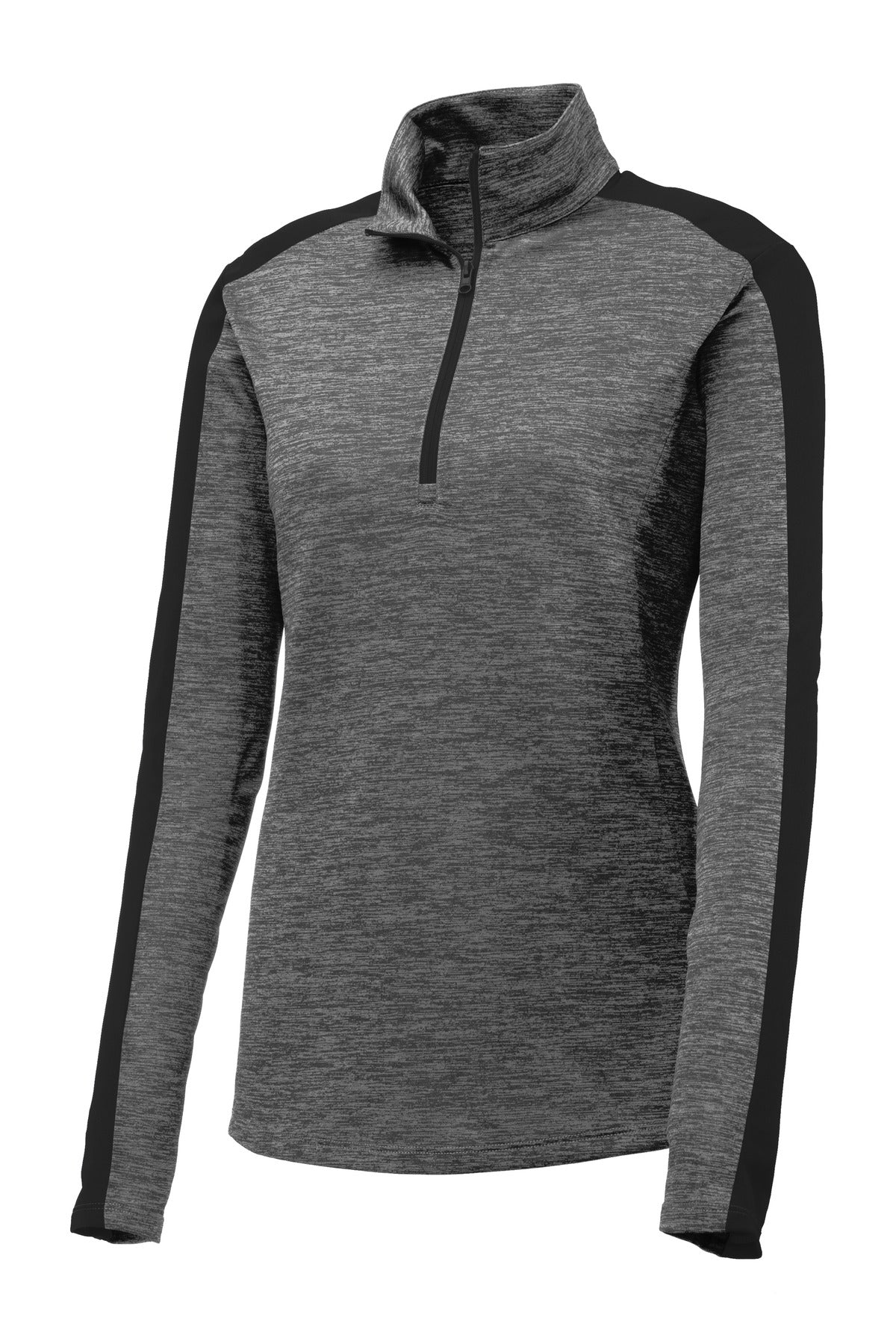 Sport-Tek® Women's PosiCharge® Electric Heather Colorblock 1/4-Zip Pullover