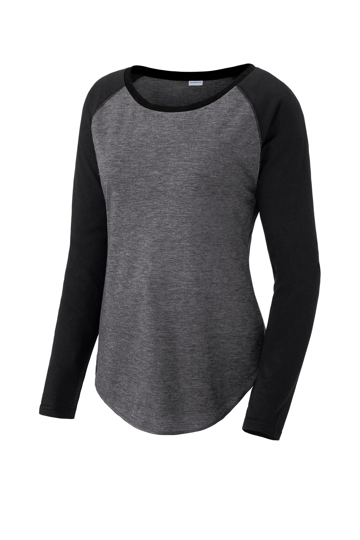 Sport-Tek® Women's PosiCharge® Long Sleeve Tri-Blend Wicking Scoop Neck Raglan Tee