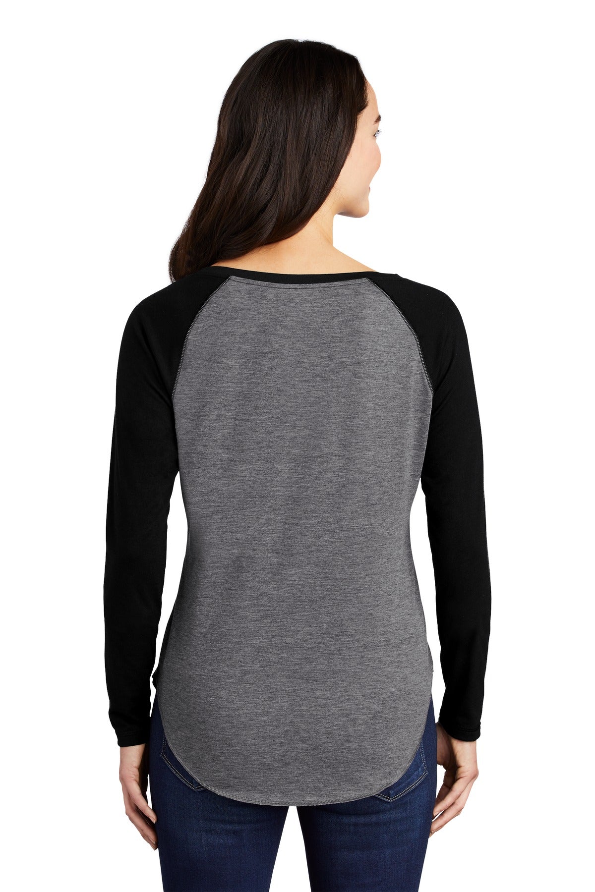 Sport-Tek® Women's PosiCharge® Long Sleeve Tri-Blend Wicking Scoop Neck Raglan Tee