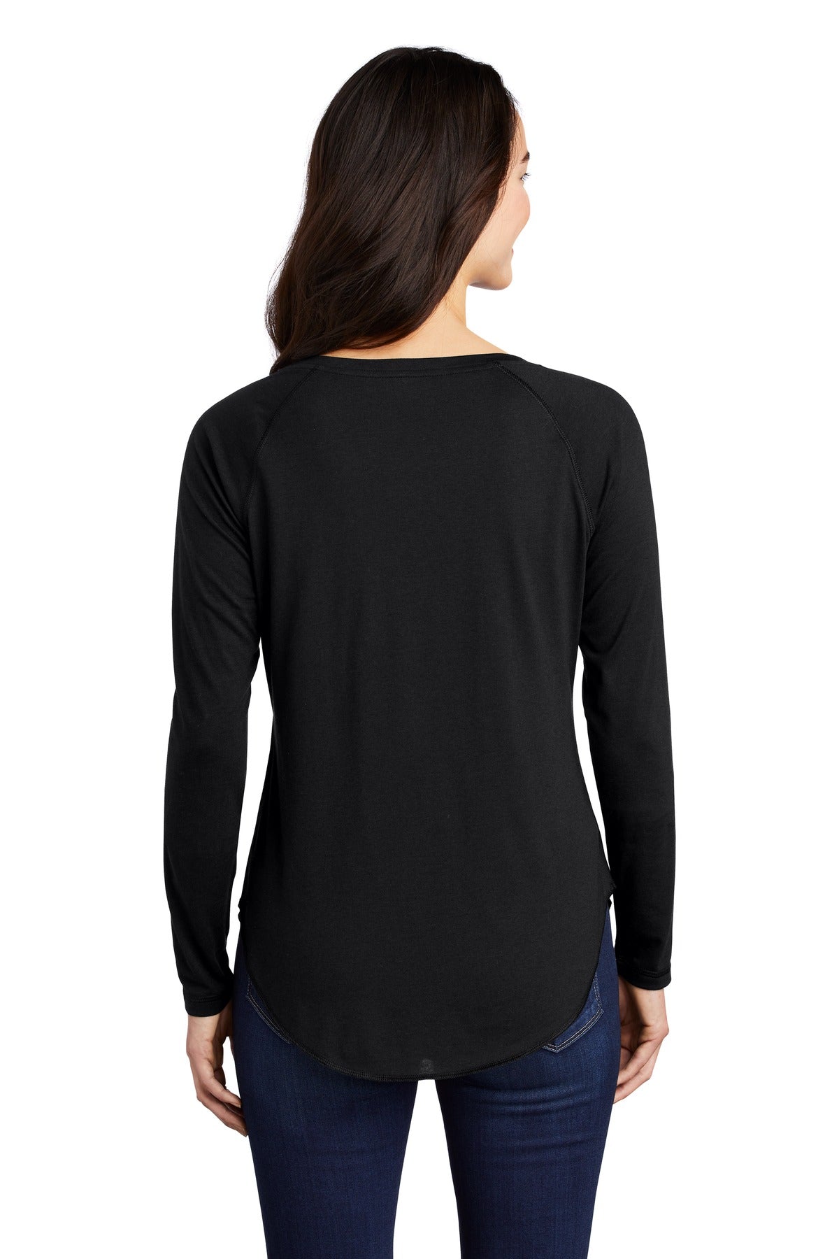 Sport-Tek® Women's PosiCharge® Long Sleeve Tri-Blend Wicking Scoop Neck Raglan Tee