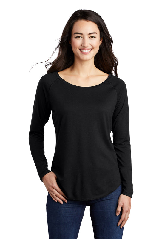 Sport-Tek® Women's PosiCharge® Long Sleeve Tri-Blend Wicking Scoop Neck Raglan Tee