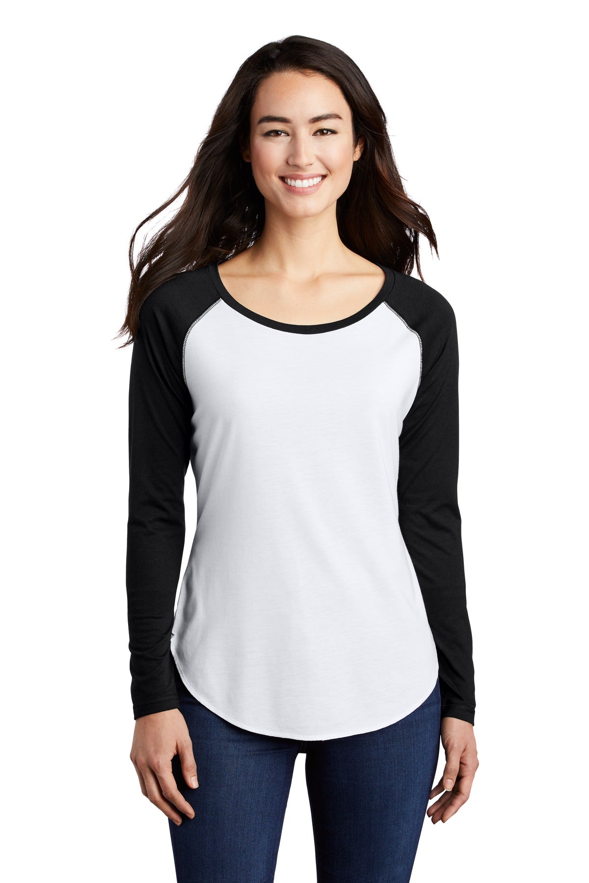 Sport-Tek® Women's PosiCharge® Long Sleeve Tri-Blend Wicking Scoop Neck Raglan Tee