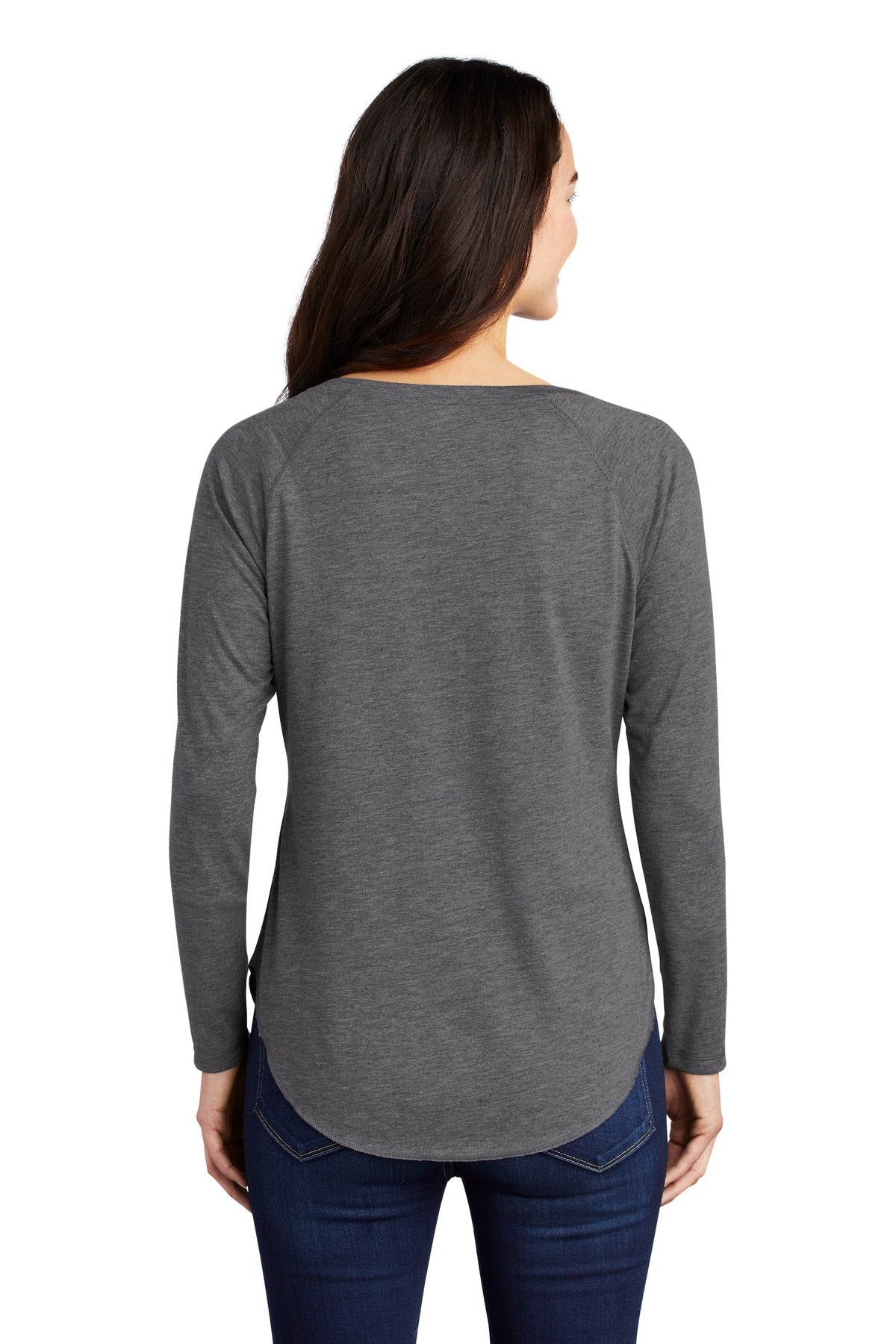 Sport-Tek® Women's PosiCharge® Long Sleeve Tri-Blend Wicking Scoop Neck Raglan Tee