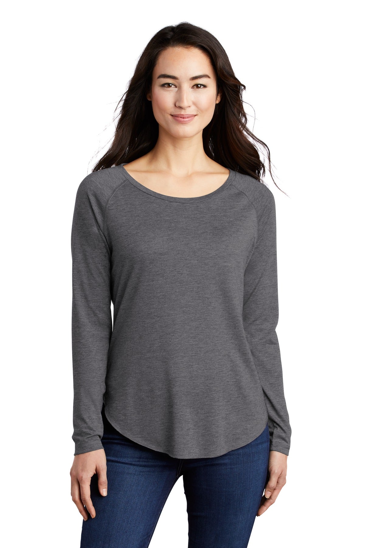 Sport-Tek® Women's PosiCharge® Long Sleeve Tri-Blend Wicking Scoop Neck Raglan Tee