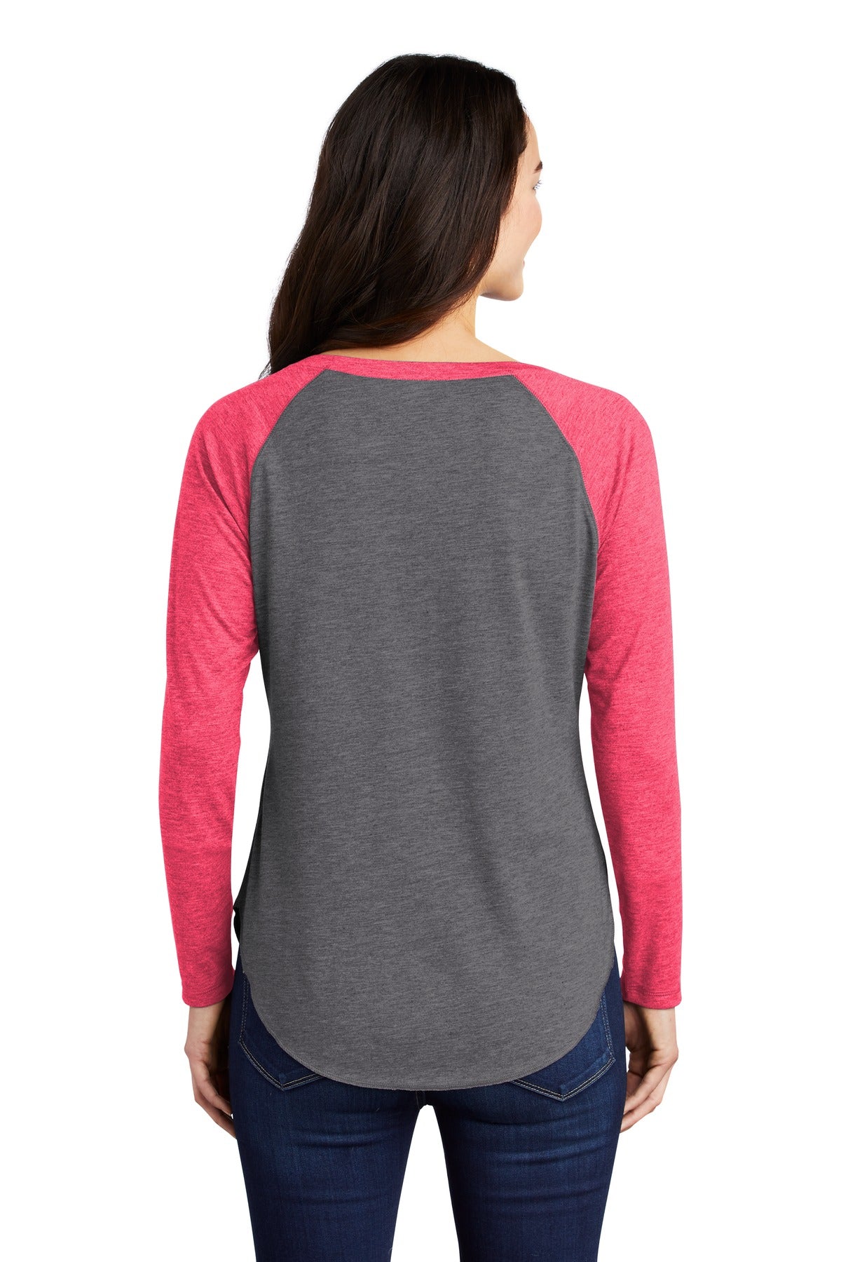 Sport-Tek® Women's PosiCharge® Long Sleeve Tri-Blend Wicking Scoop Neck Raglan Tee