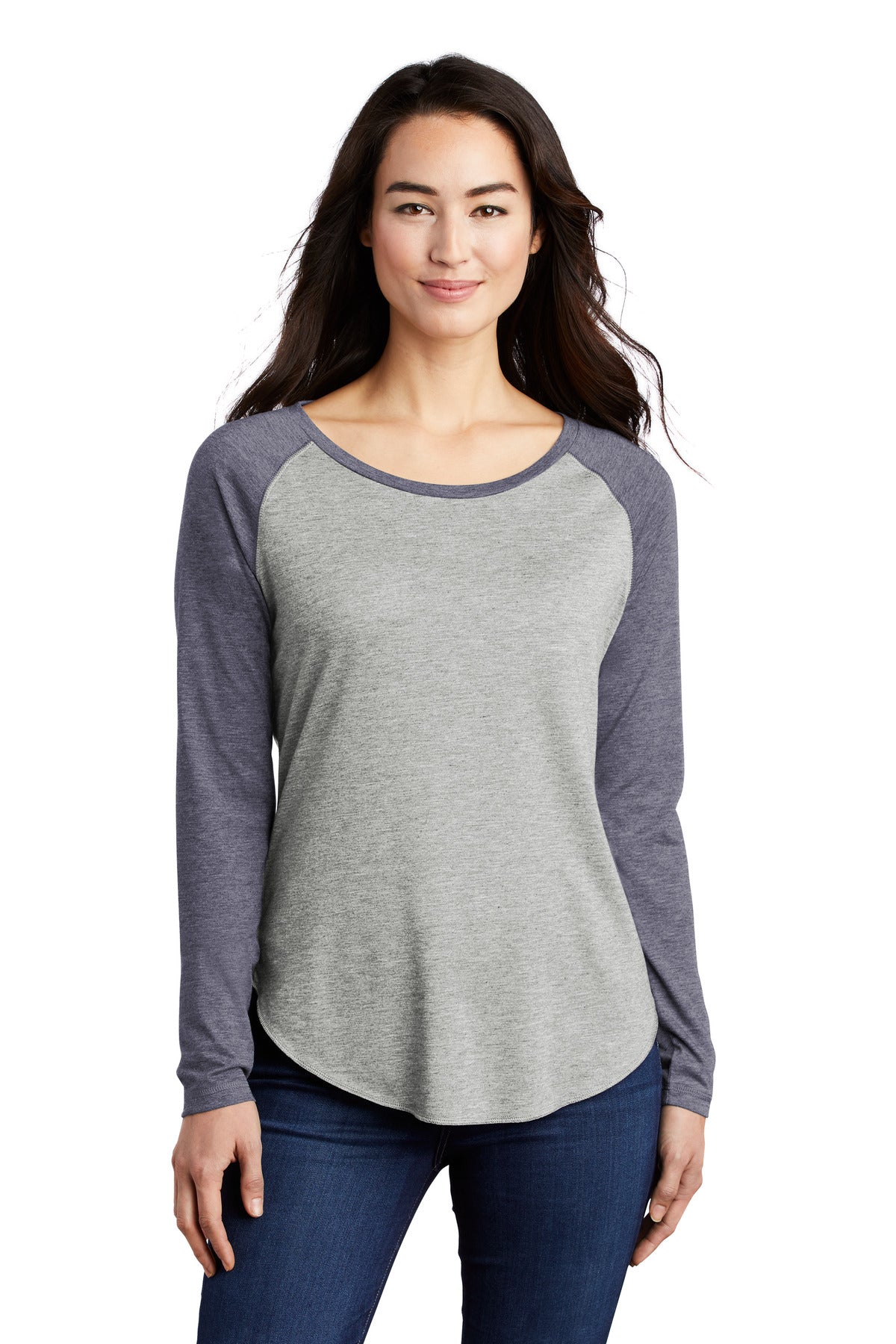 Sport-Tek® Women's PosiCharge® Long Sleeve Tri-Blend Wicking Scoop Neck Raglan Tee