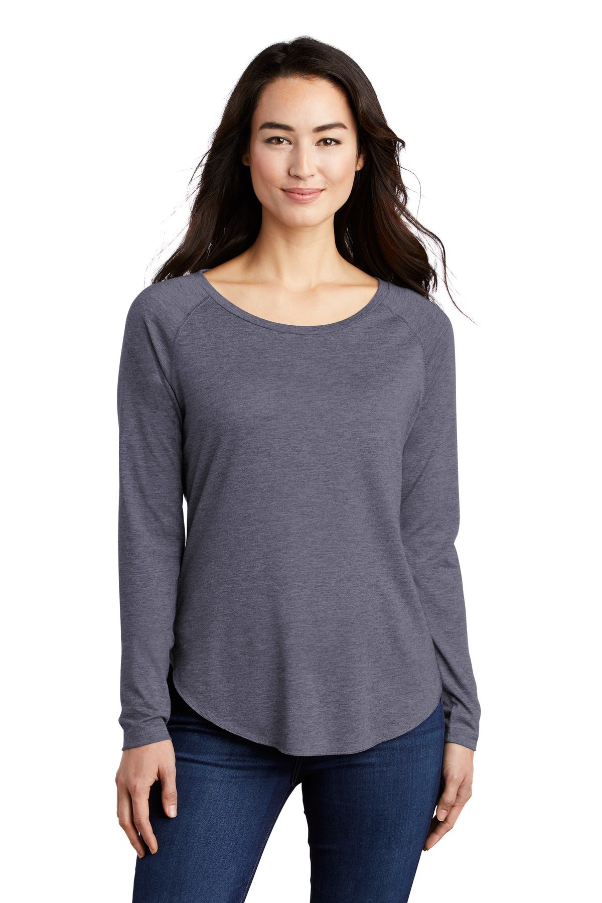 Sport-Tek® Women's PosiCharge® Long Sleeve Tri-Blend Wicking Scoop Neck Raglan Tee