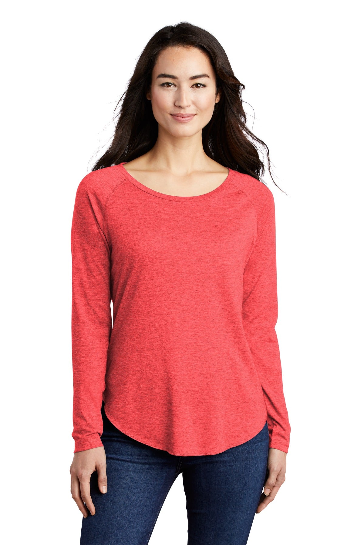 Sport-Tek® Women's PosiCharge® Long Sleeve Tri-Blend Wicking Scoop Neck Raglan Tee