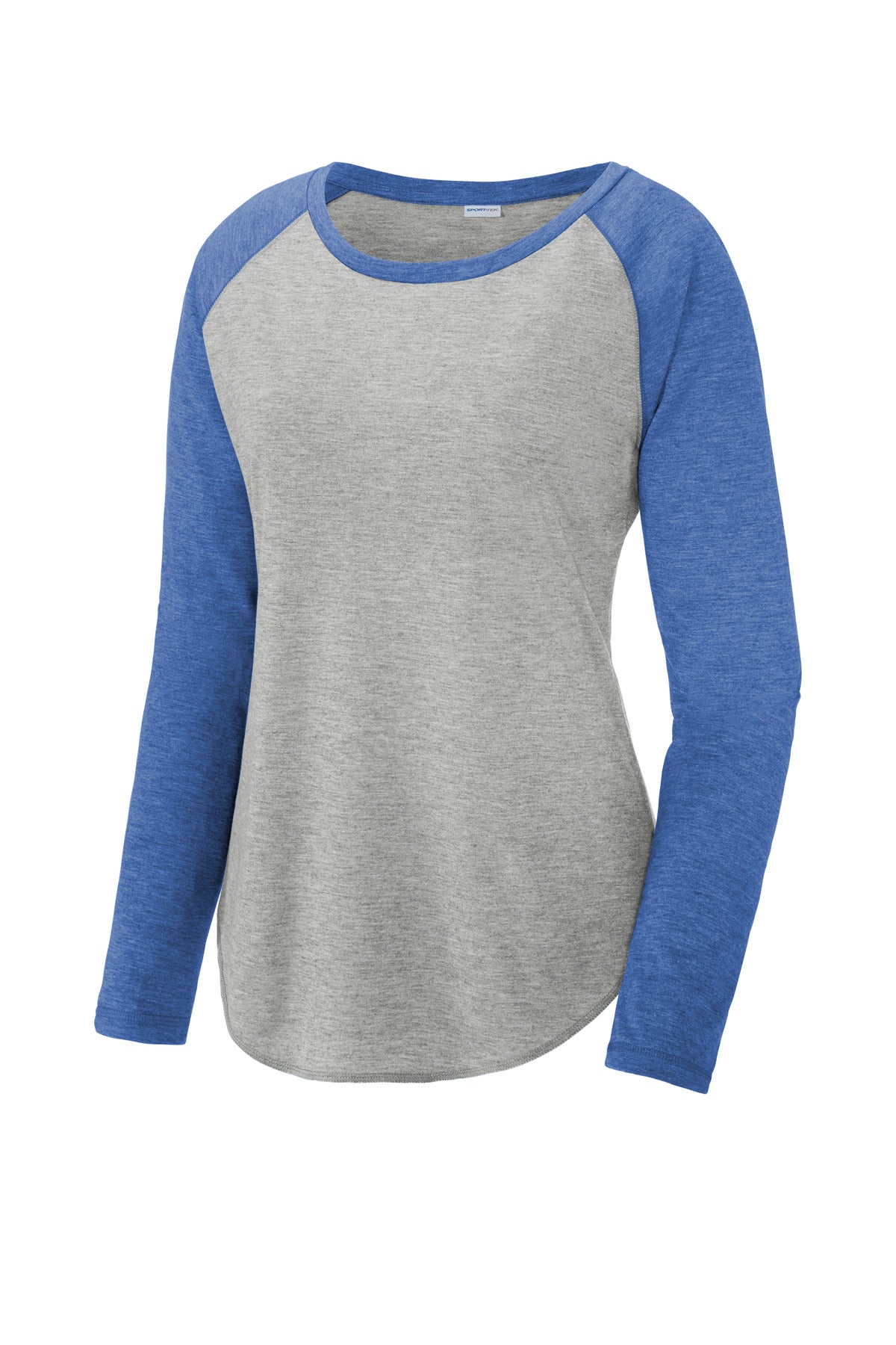 Sport-Tek® Women's PosiCharge® Long Sleeve Tri-Blend Wicking Scoop Neck Raglan Tee