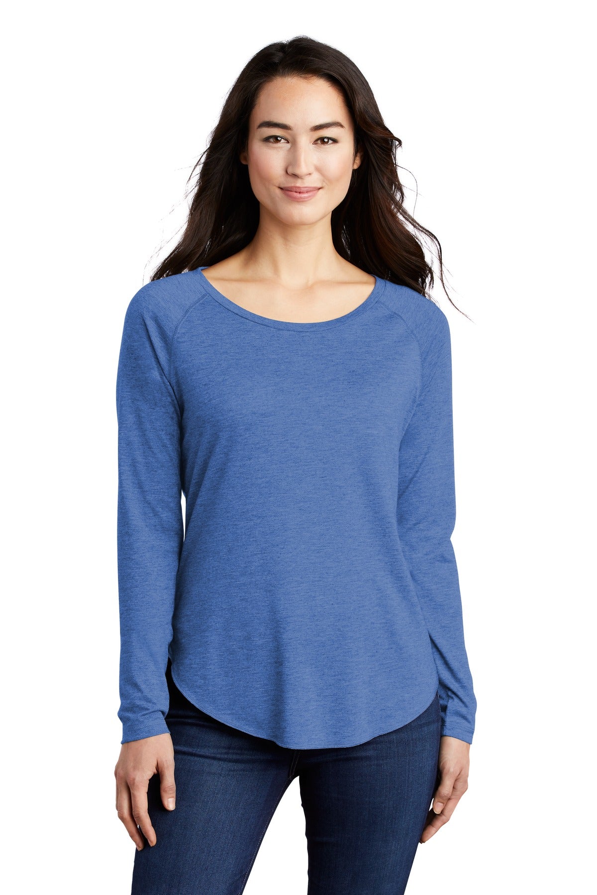 Sport-Tek® Women's PosiCharge® Long Sleeve Tri-Blend Wicking Scoop Neck Raglan Tee