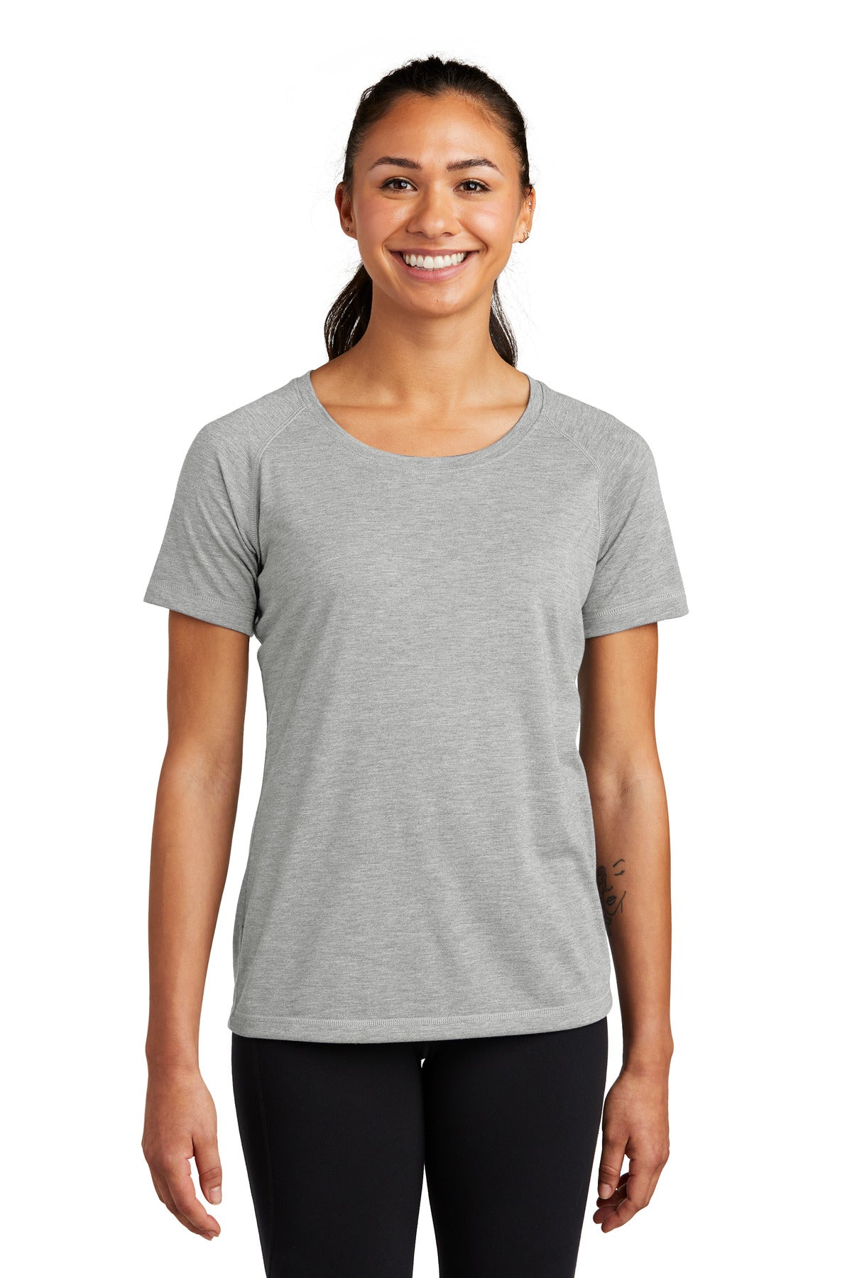 Sport-Tek® Women's PosiCharge® Tri-Blend Wicking Scoop Neck Raglan Tee