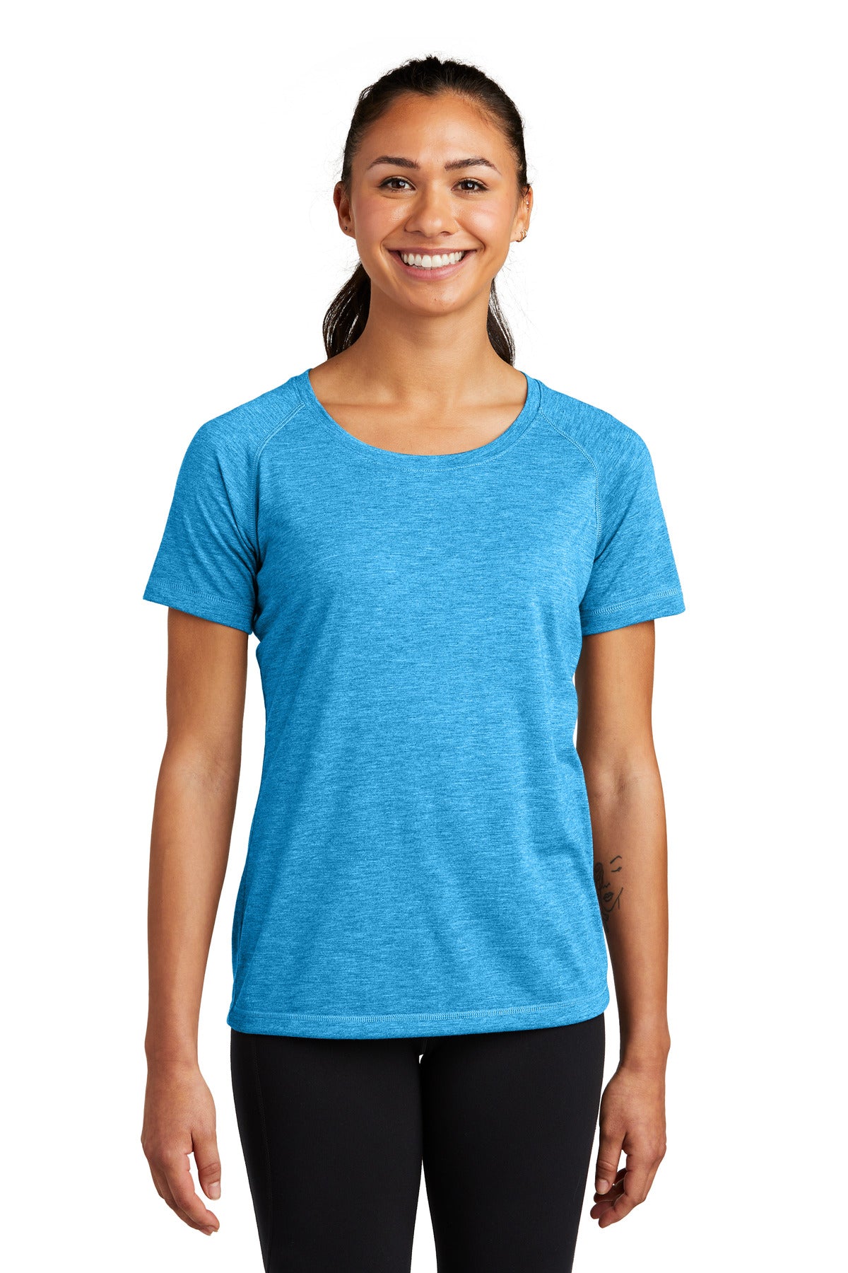 Sport-Tek® Women's PosiCharge® Tri-Blend Wicking Scoop Neck Raglan Tee