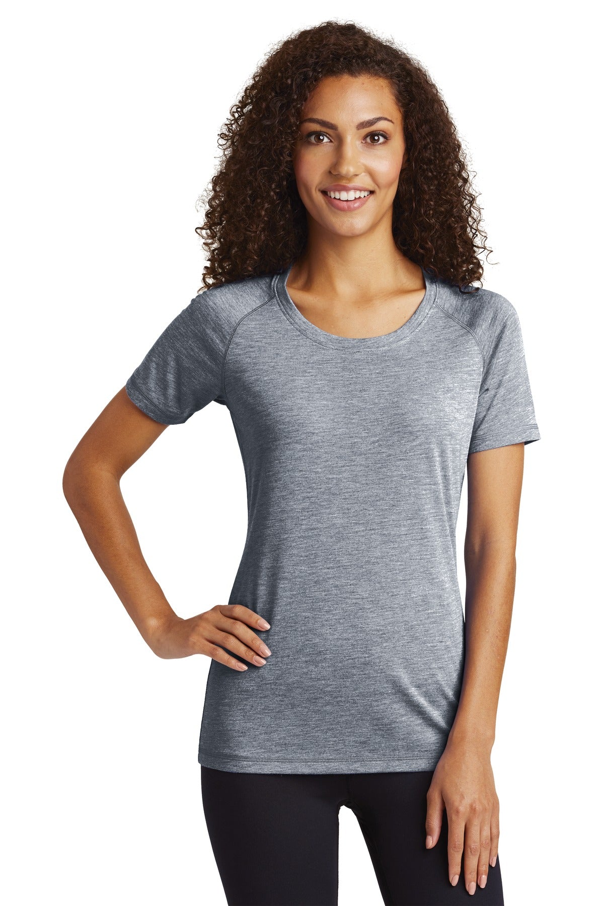 Sport-Tek® Women's PosiCharge® Tri-Blend Wicking Scoop Neck Raglan Tee
