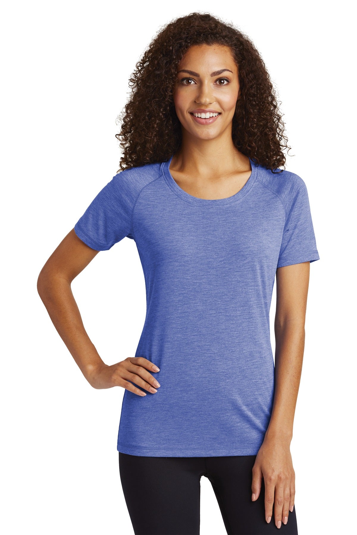 Sport-Tek® Women's PosiCharge® Tri-Blend Wicking Scoop Neck Raglan Tee