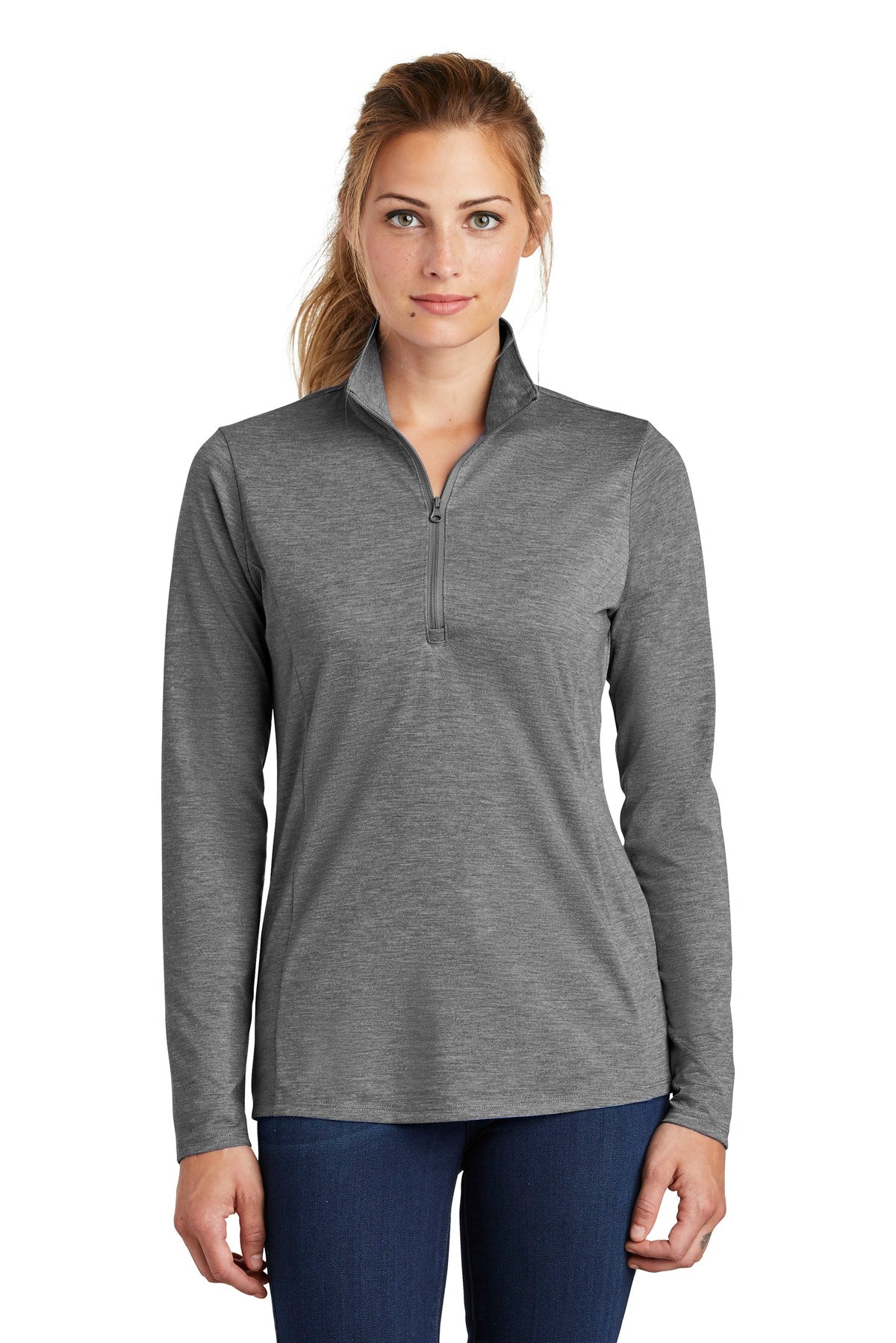 Sport-Tek® Women's PosiCharge® Tri-Blend Wicking 1/4-Zip Pullover