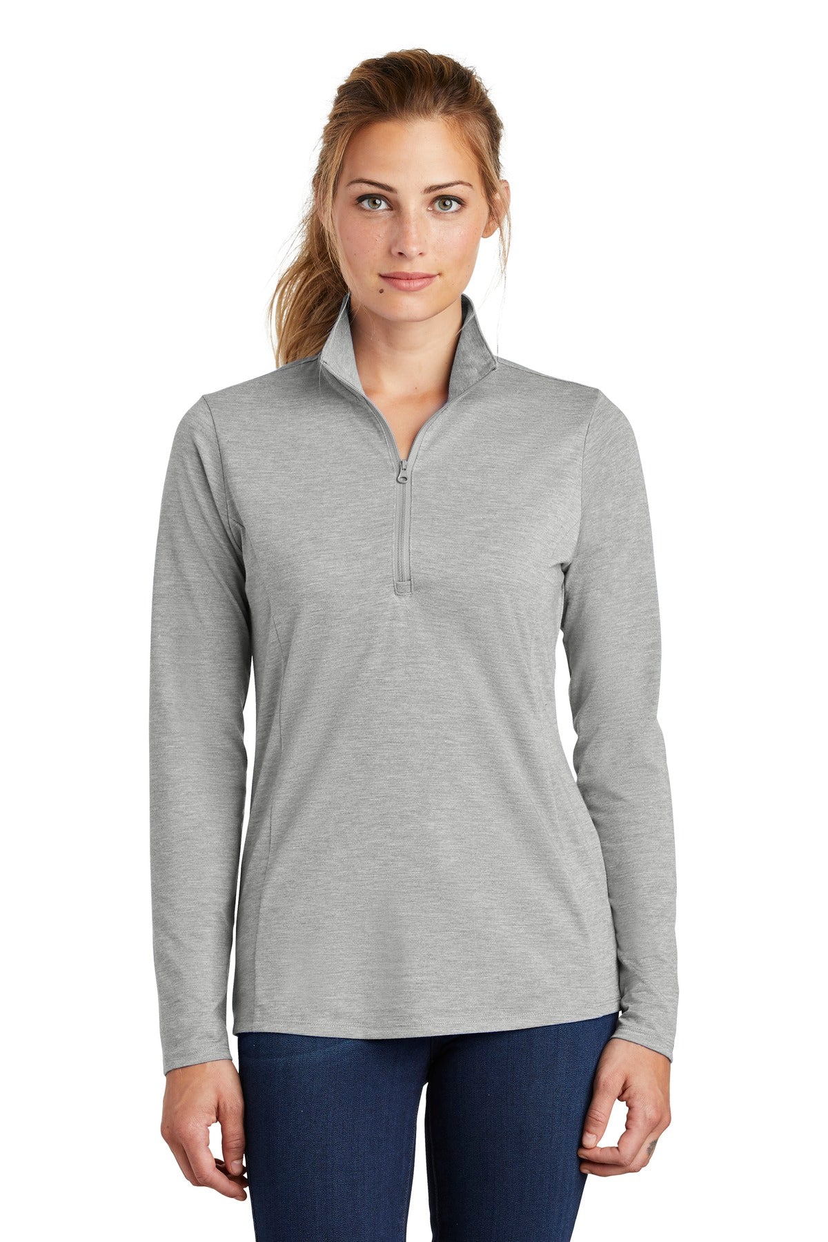 Sport-Tek® Women's PosiCharge® Tri-Blend Wicking 1/4-Zip Pullover