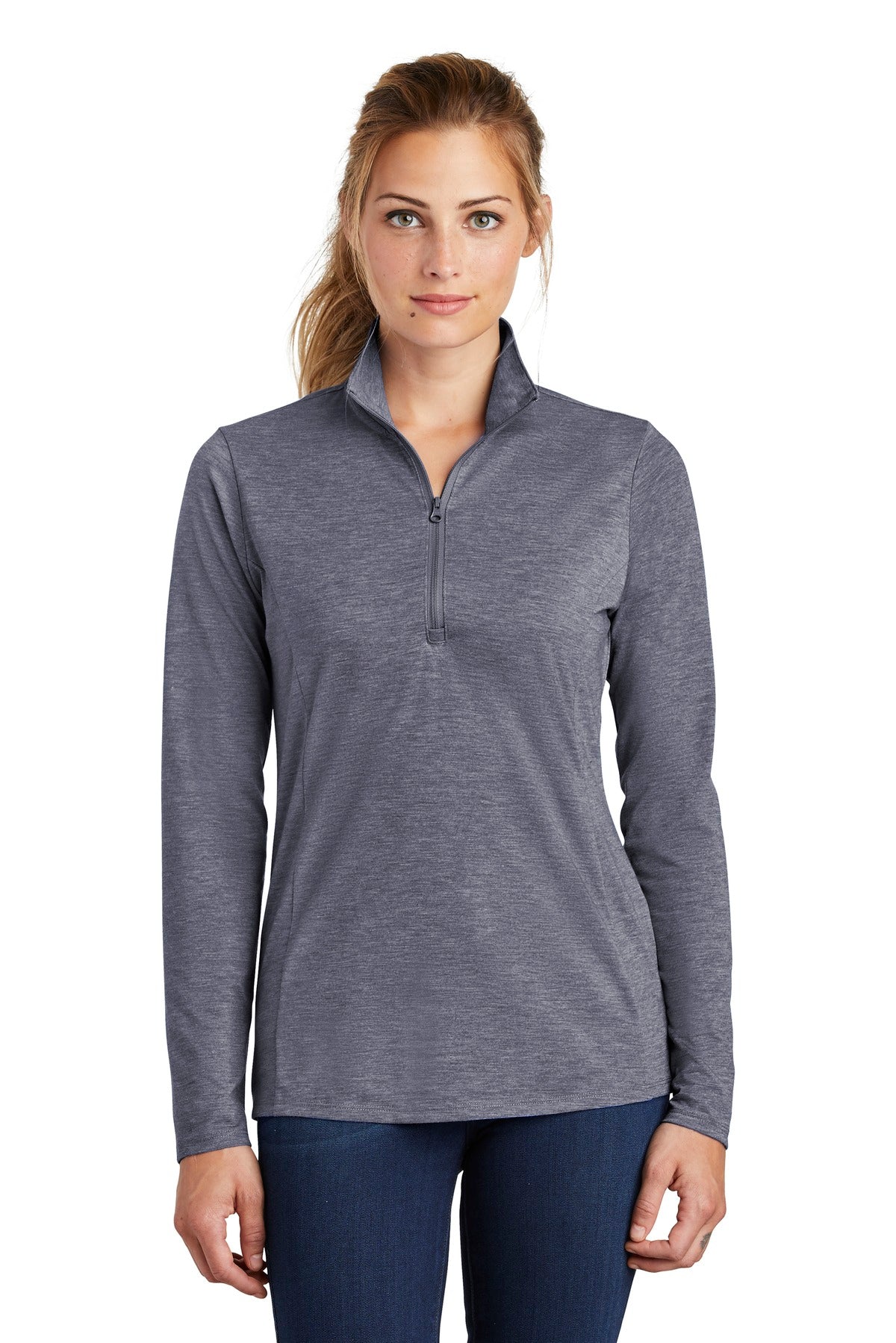 Sport-Tek® Women's PosiCharge® Tri-Blend Wicking 1/4-Zip Pullover
