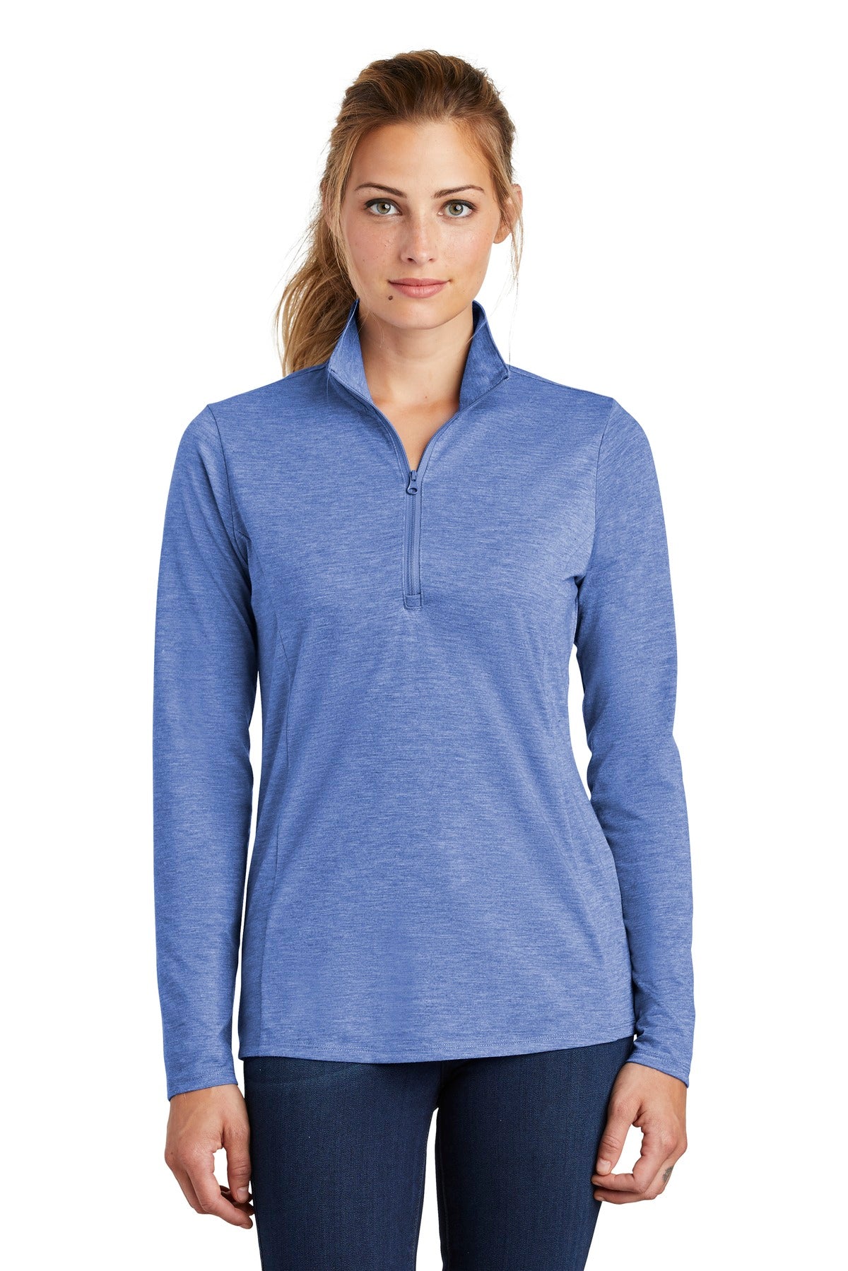 Sport-Tek® Women's PosiCharge® Tri-Blend Wicking 1/4-Zip Pullover
