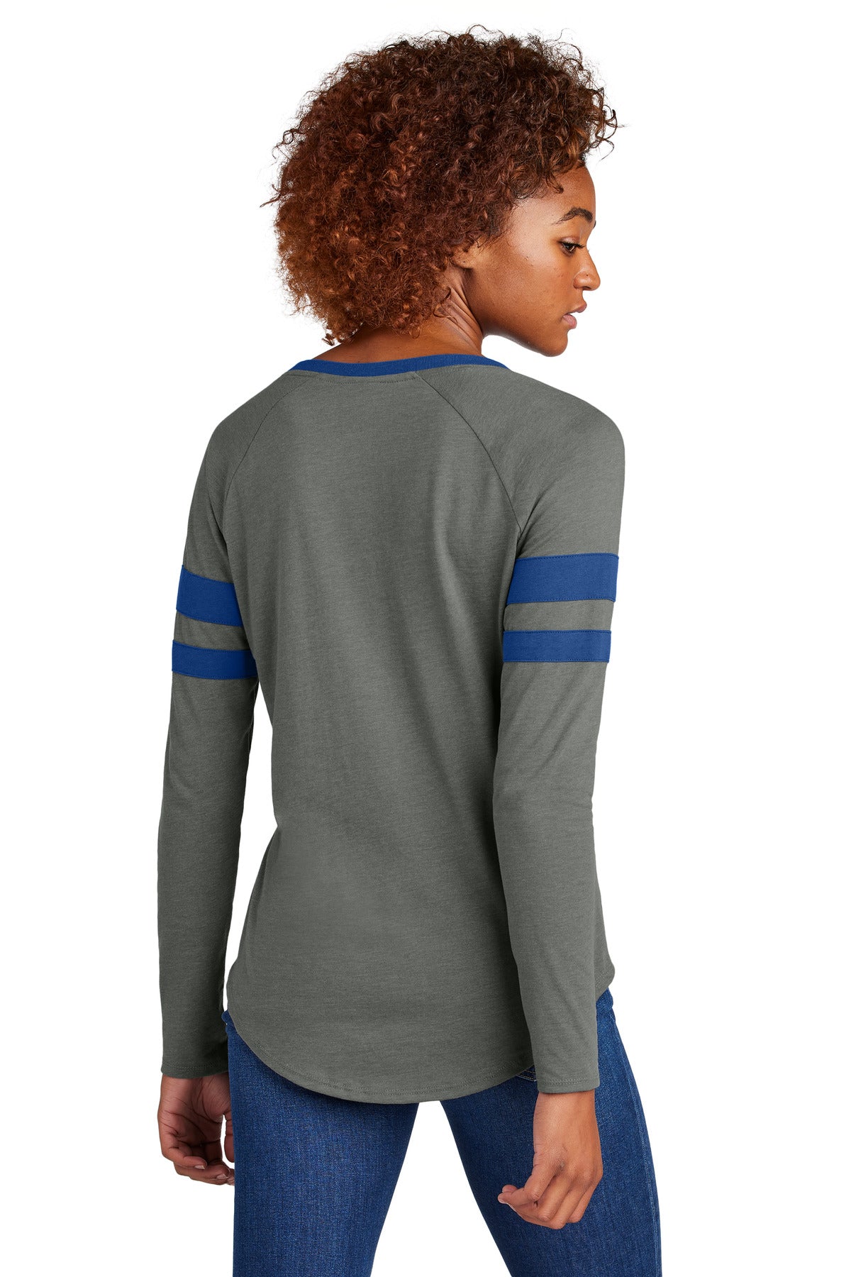 Sport-Tek® Women's Halftime Stripe Long Sleeve V-Neck Tee