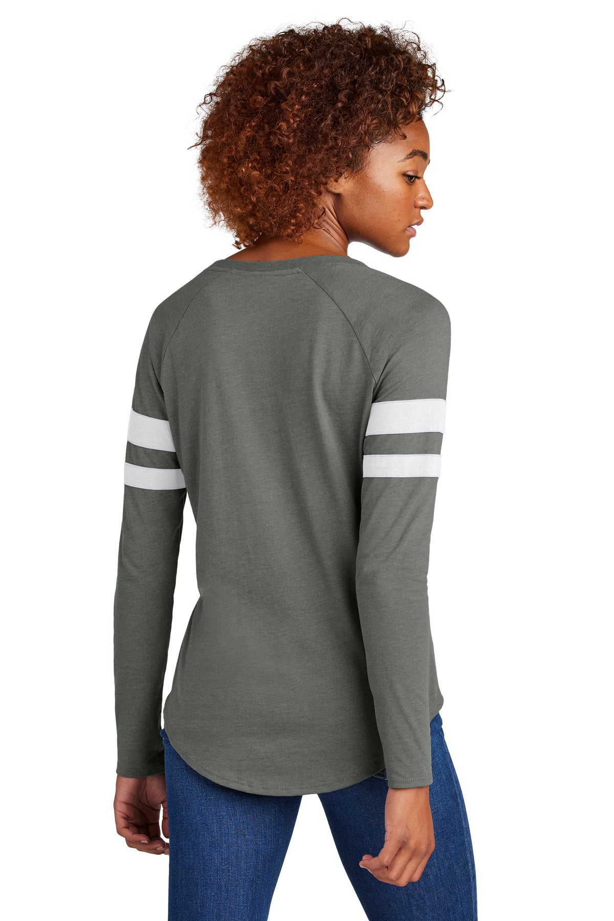 Sport-Tek® Women's Halftime Stripe Long Sleeve V-Neck Tee
