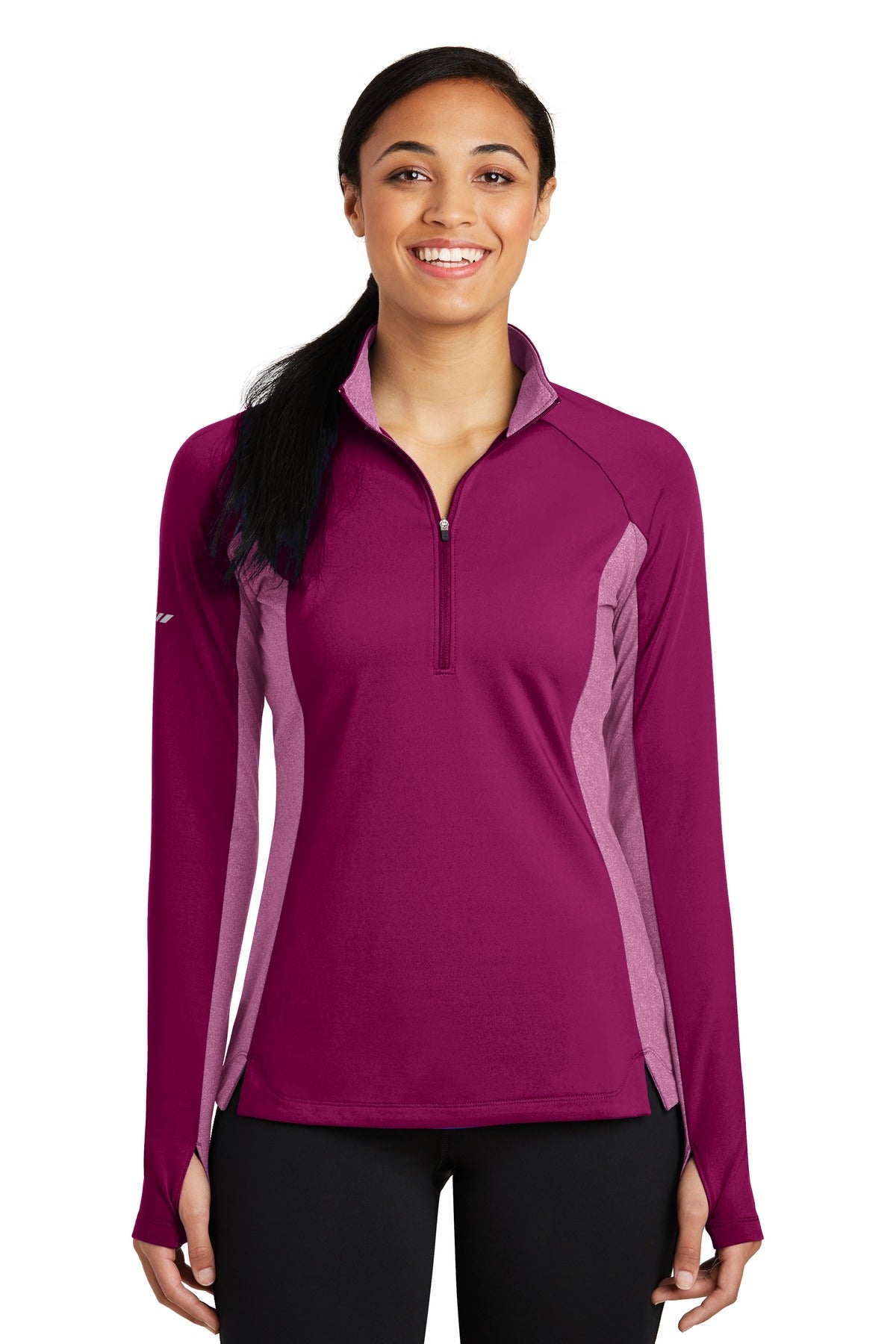 Sport-Tek® Women's Sport-Wick® Stretch Contrast 1/4-Zip Pullover