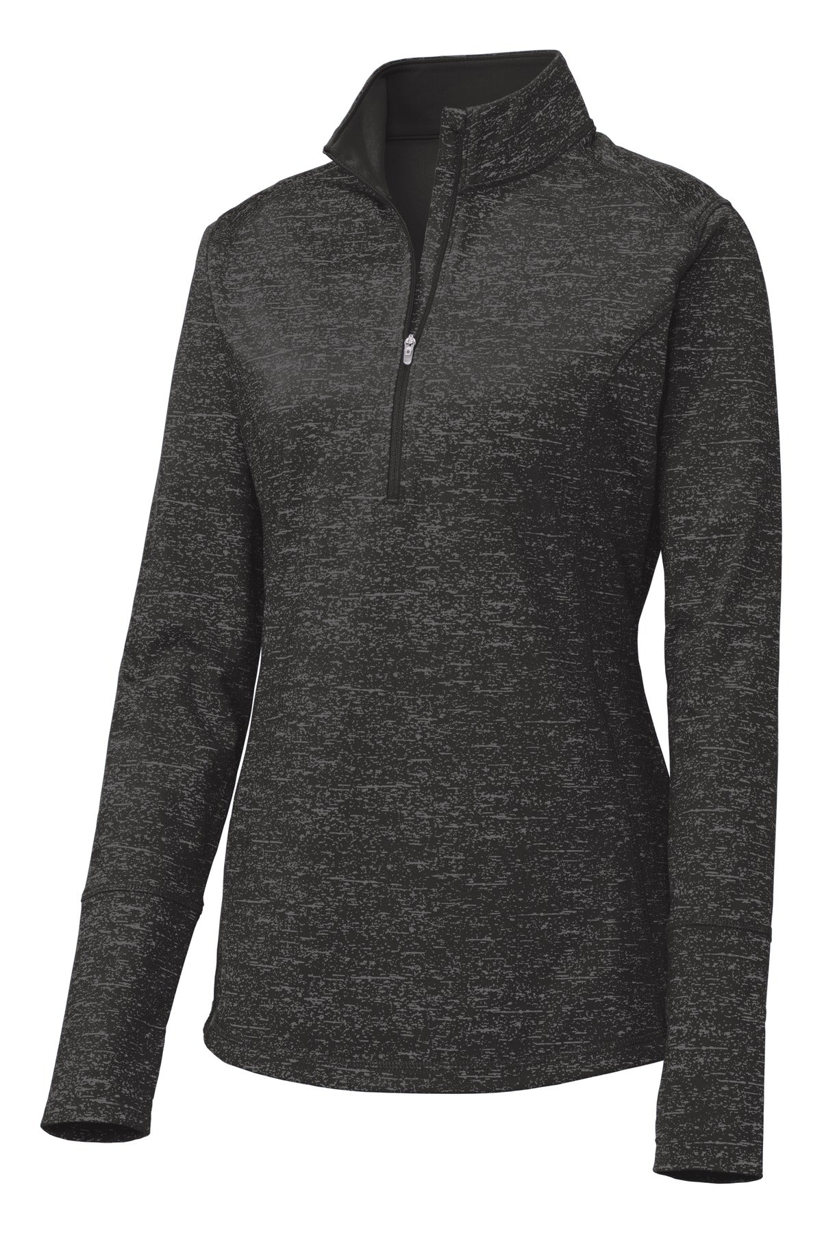Sport-Tek® Women's Sport-Wick® Stretch Reflective Heather 1/2-Zip Pullover