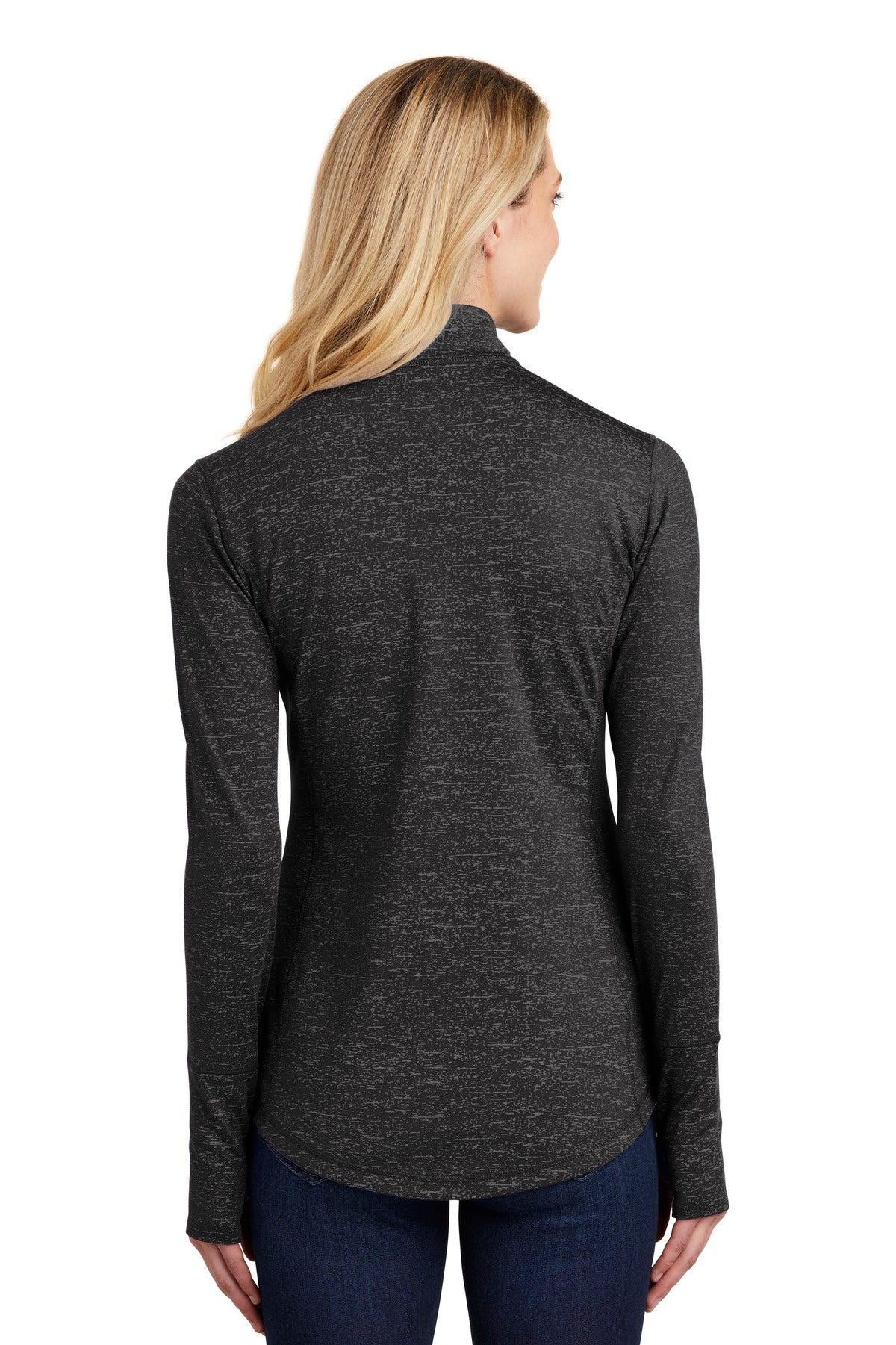 Sport-Tek® Women's Sport-Wick® Stretch Reflective Heather 1/2-Zip Pullover