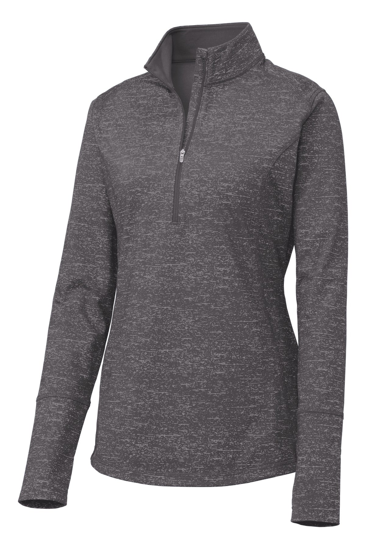 Sport-Tek® Women's Sport-Wick® Stretch Reflective Heather 1/2-Zip Pullover