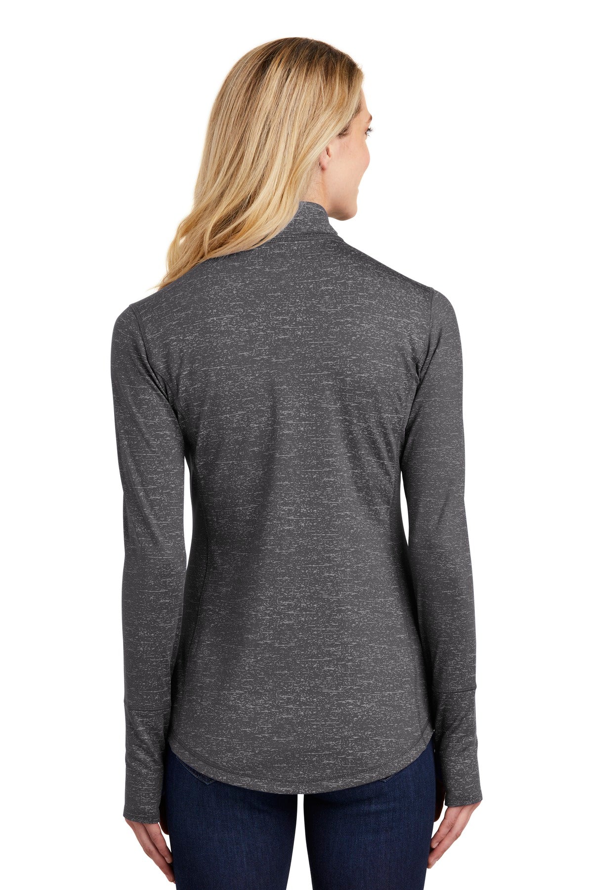 Sport-Tek® Women's Sport-Wick® Stretch Reflective Heather 1/2-Zip Pullover