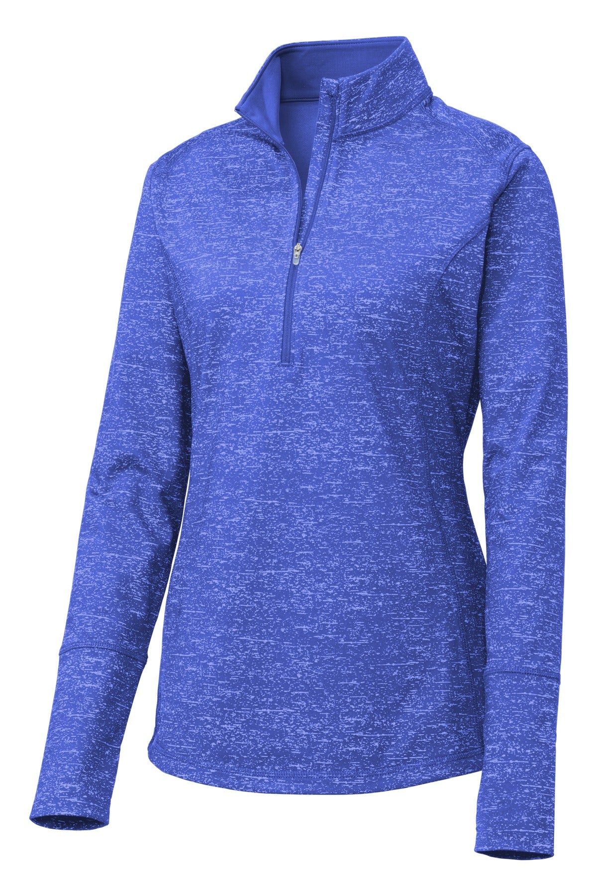 Sport-Tek® Women's Sport-Wick® Stretch Reflective Heather 1/2-Zip Pullover