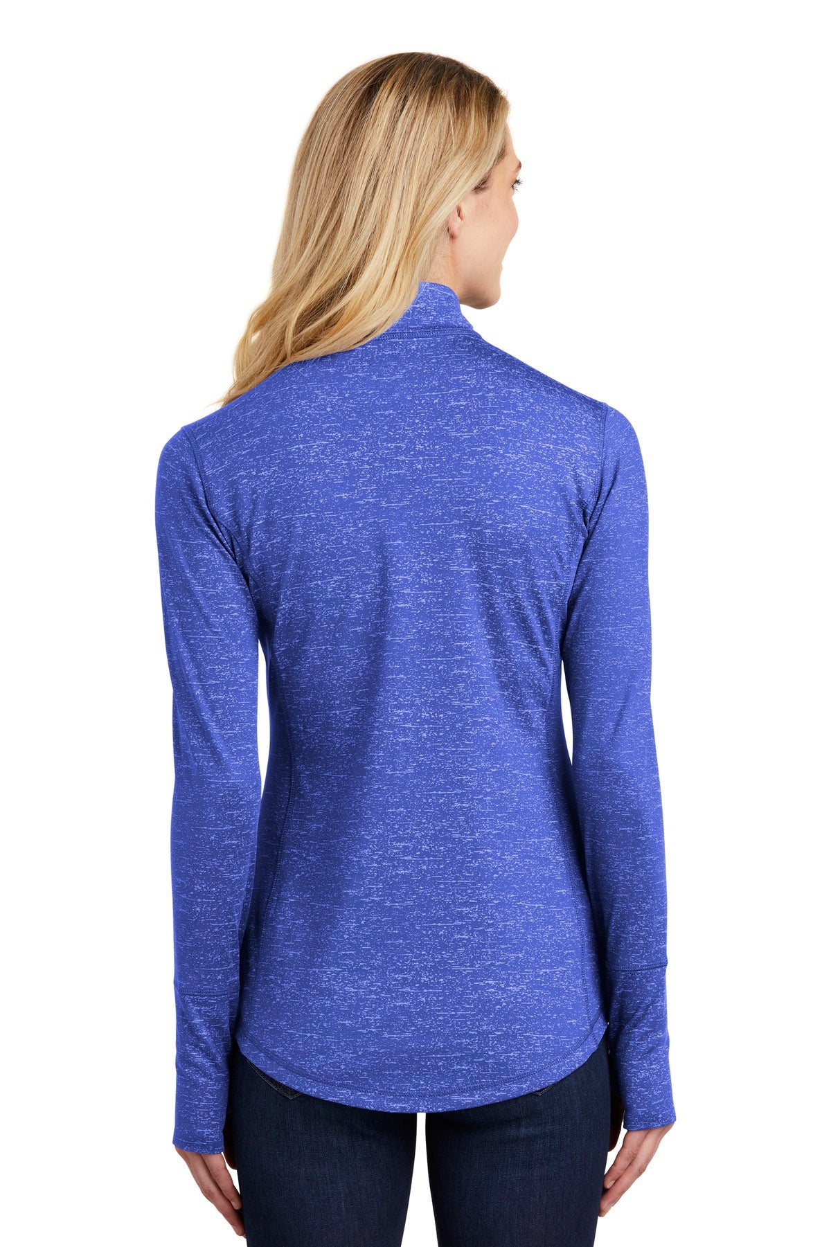 Sport-Tek® Women's Sport-Wick® Stretch Reflective Heather 1/2-Zip Pullover