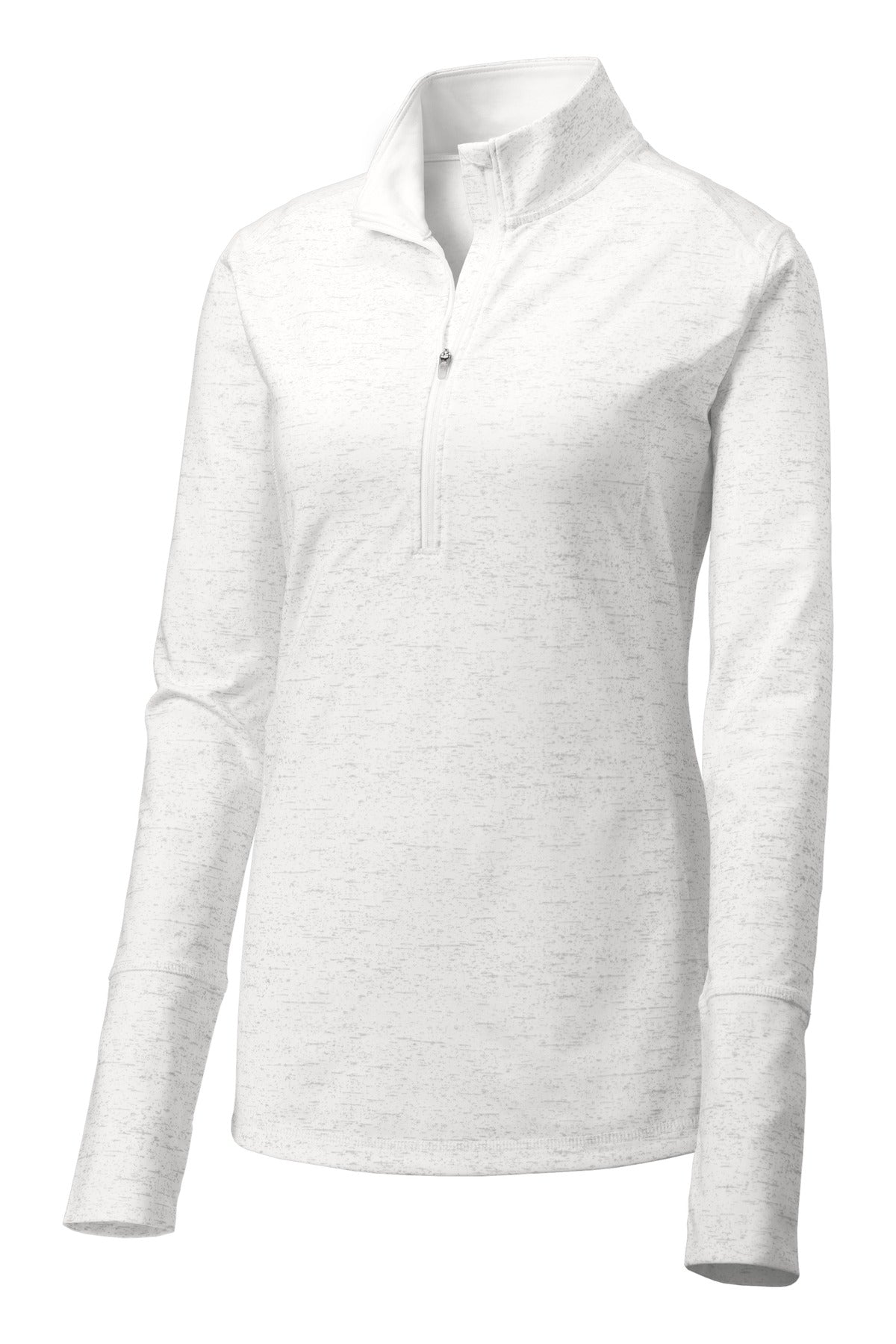 Sport-Tek® Women's Sport-Wick® Stretch Reflective Heather 1/2-Zip Pullover