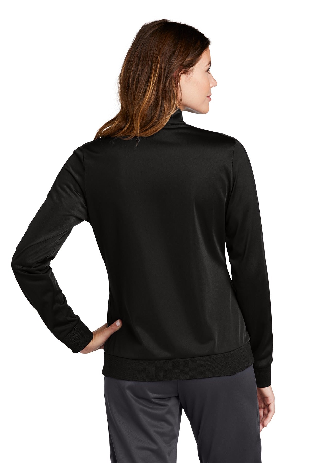 Sport-Tek® Ladies Tricot Sleeve Stripe Track Jacket