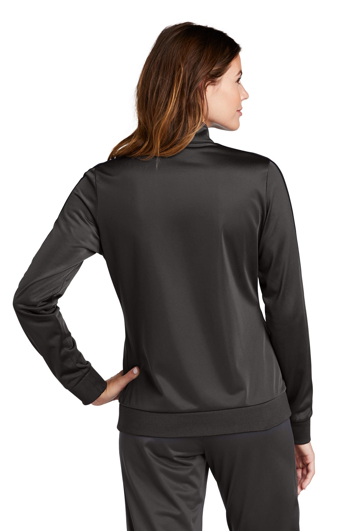 Sport-Tek® Ladies Tricot Sleeve Stripe Track Jacket