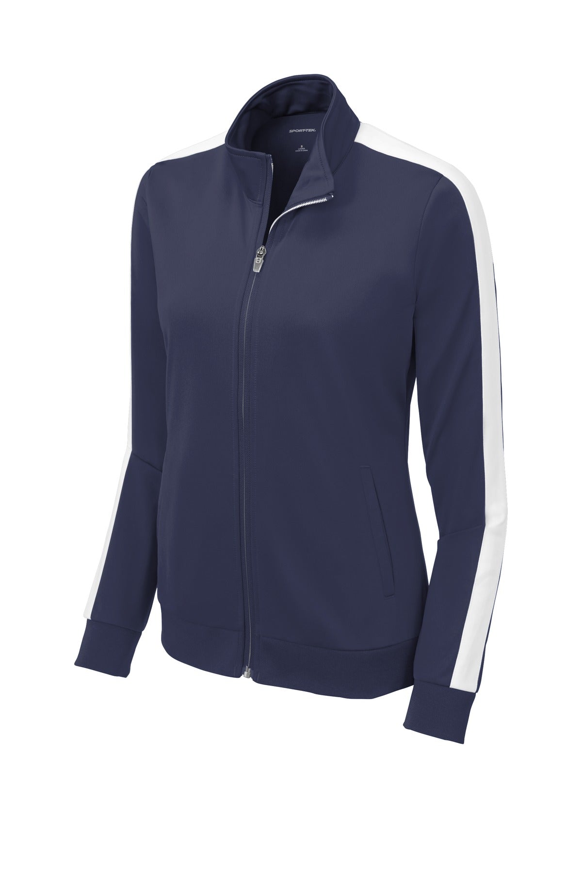 Sport-Tek® Ladies Tricot Sleeve Stripe Track Jacket