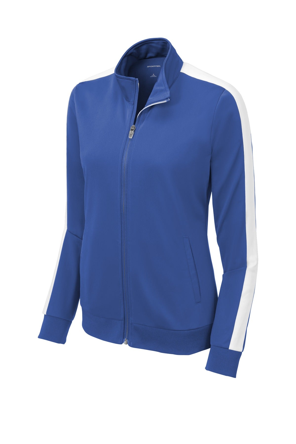 Sport-Tek® Ladies Tricot Sleeve Stripe Track Jacket
