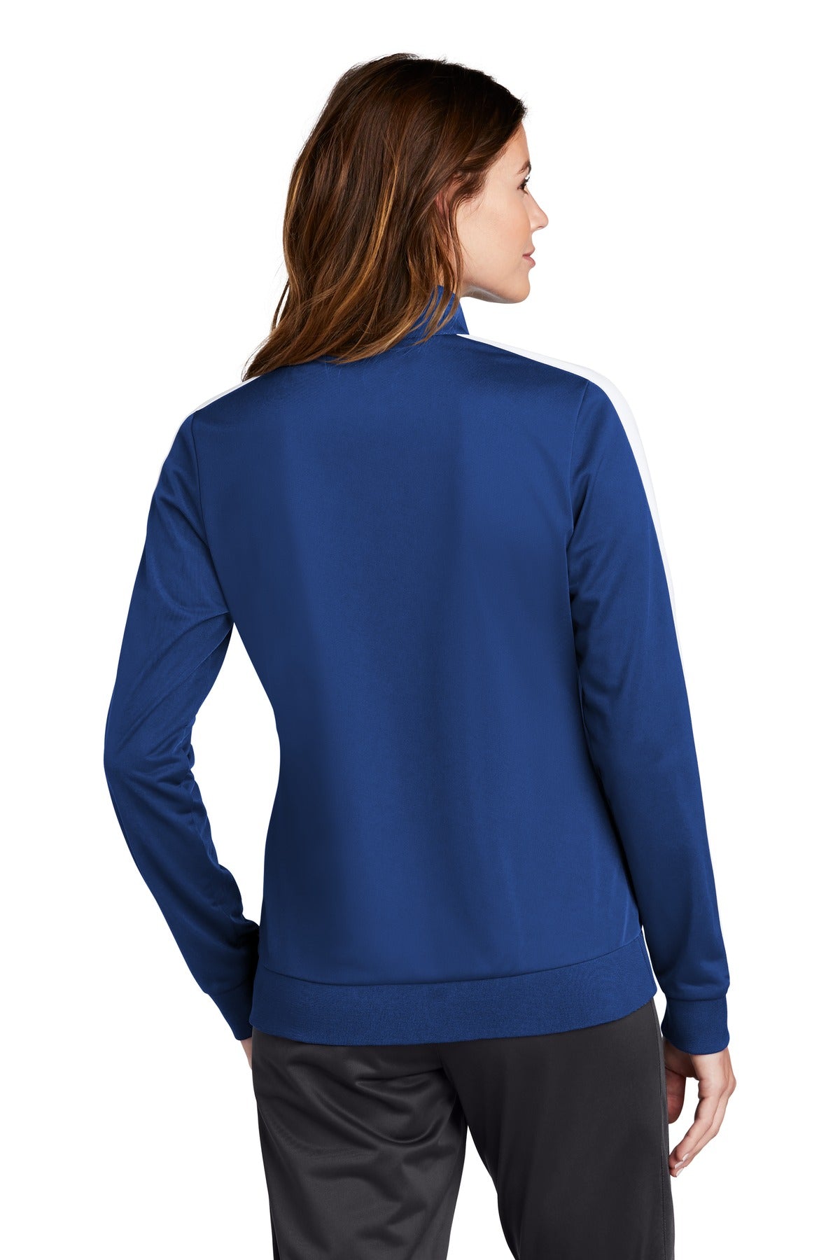 Sport-Tek® Ladies Tricot Sleeve Stripe Track Jacket