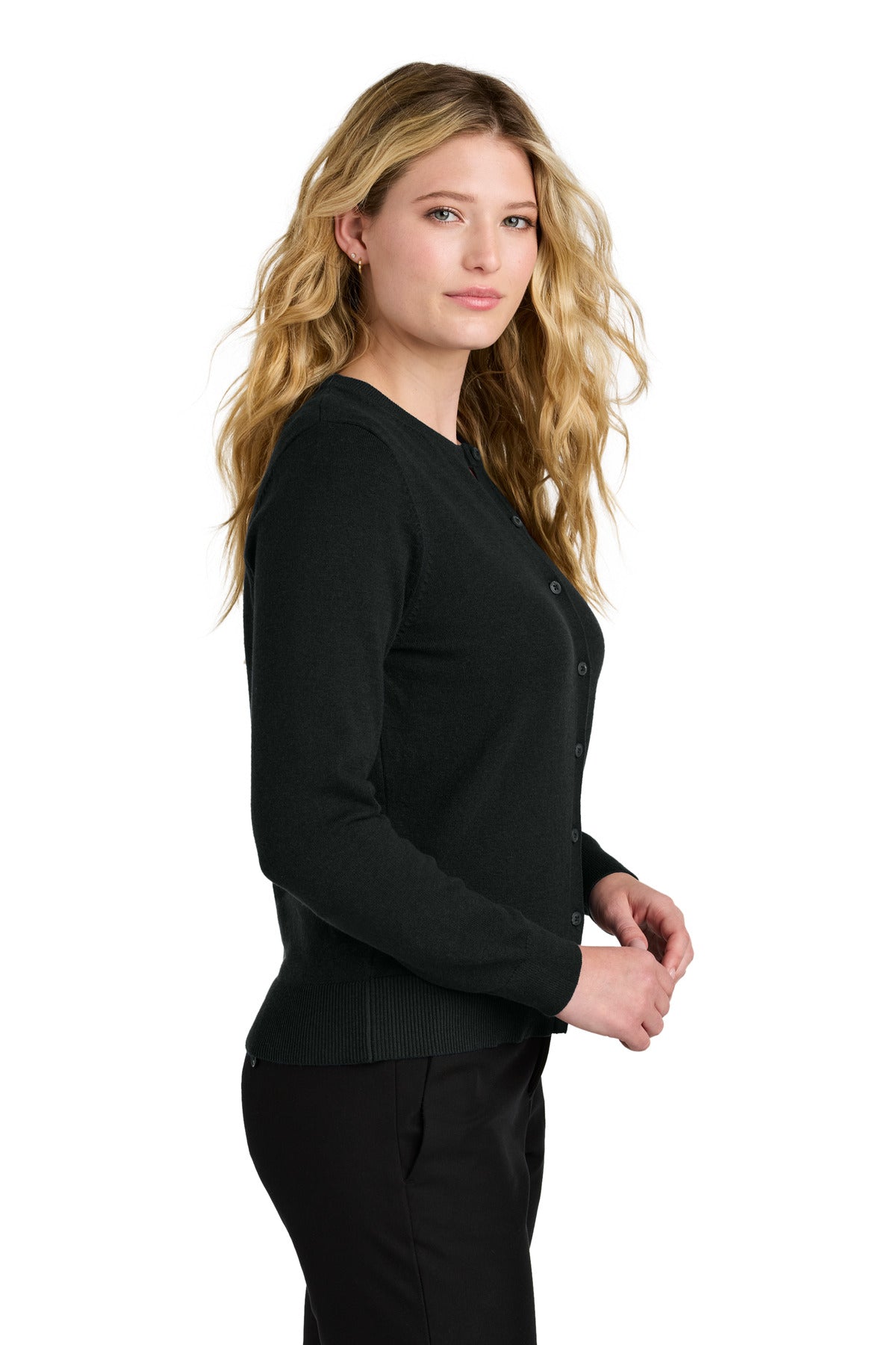Port Authority® Women's Easy Care Crewneck Cardigan Sweater