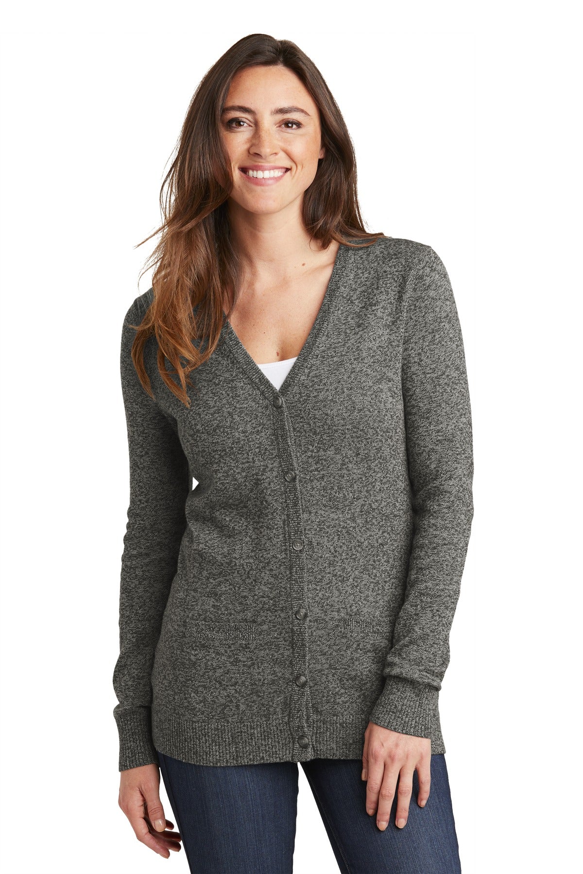 Port Authority® Women's Marled Cardigan Sweater