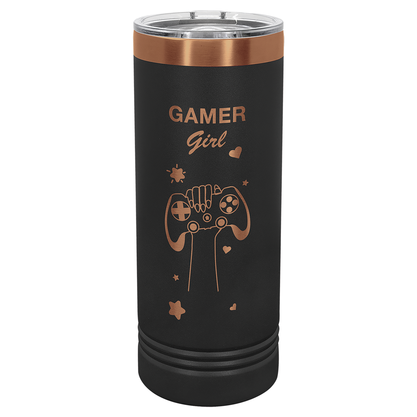 Custom Polar Camel® 22 oz. Rose Gold ION-Plated Skinny Tumbler with Slider Lid