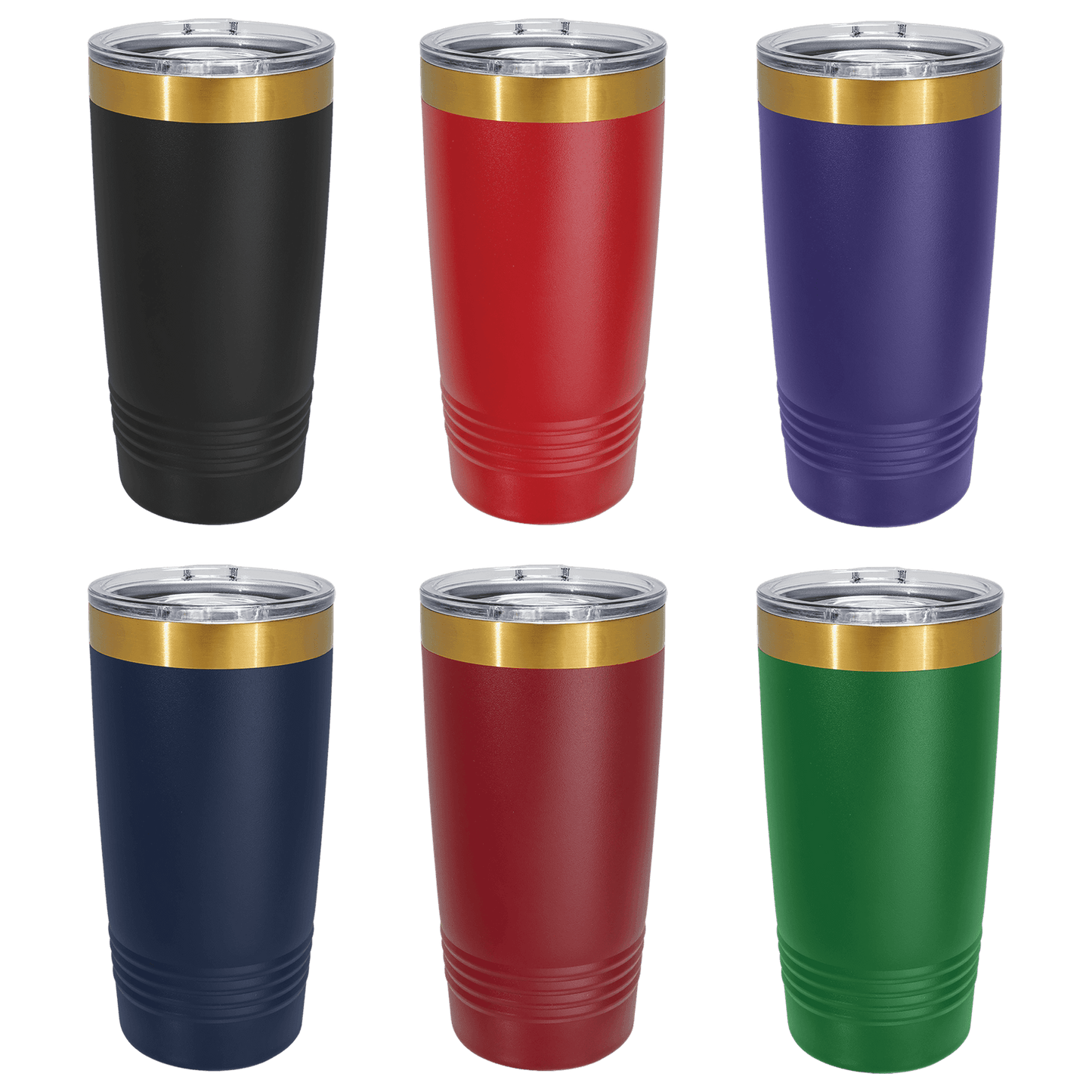 Custom Polar Camel® 20 oz Bright Gold ION-Plated Ringneck Tumbler with Slider Lid