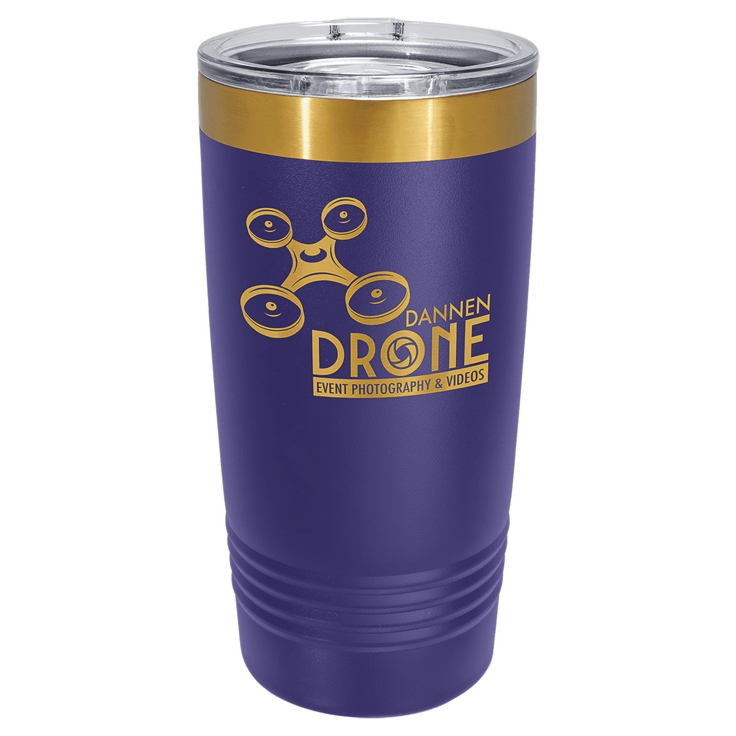 Custom Polar Camel® 20 oz Bright Gold ION-Plated Ringneck Tumbler with Slider Lid
