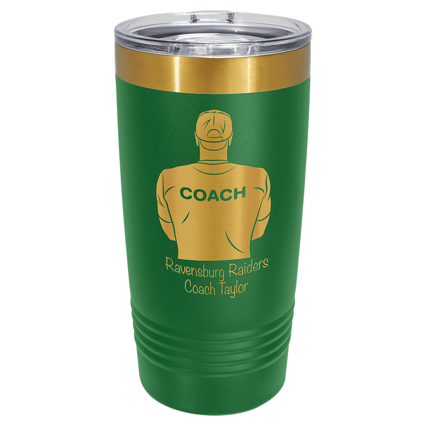Custom Polar Camel® 20 oz Bright Gold ION-Plated Ringneck Tumbler with Slider Lid