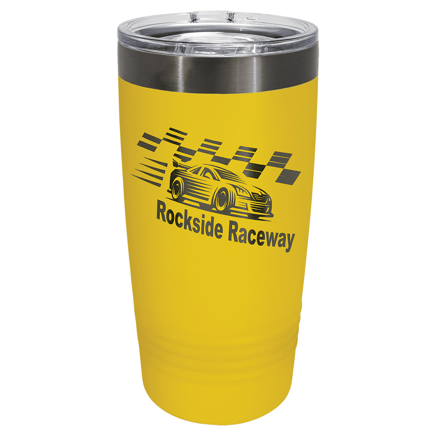 Custom Polar Camel® 20oz Yellow/Ghost Black ION-Plated Ringneck Tumbler with Slider Lid